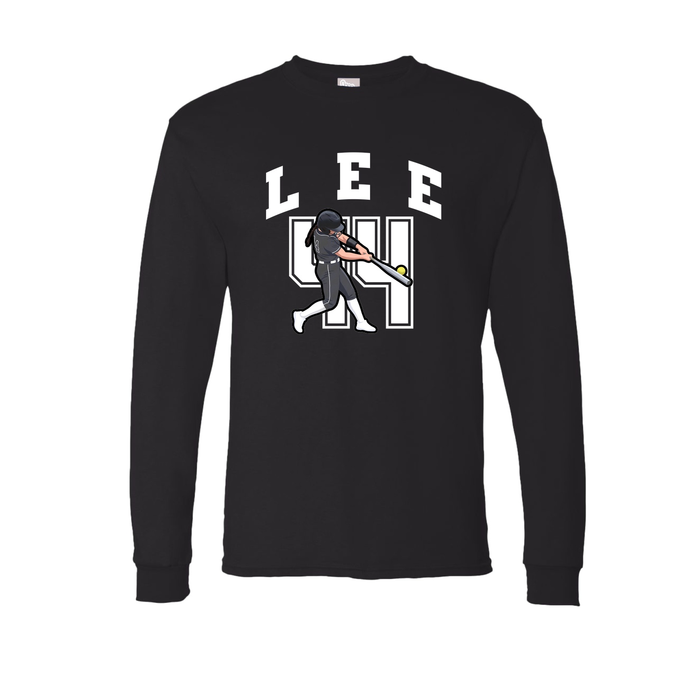 Long Sleeve Tee — Number in Black