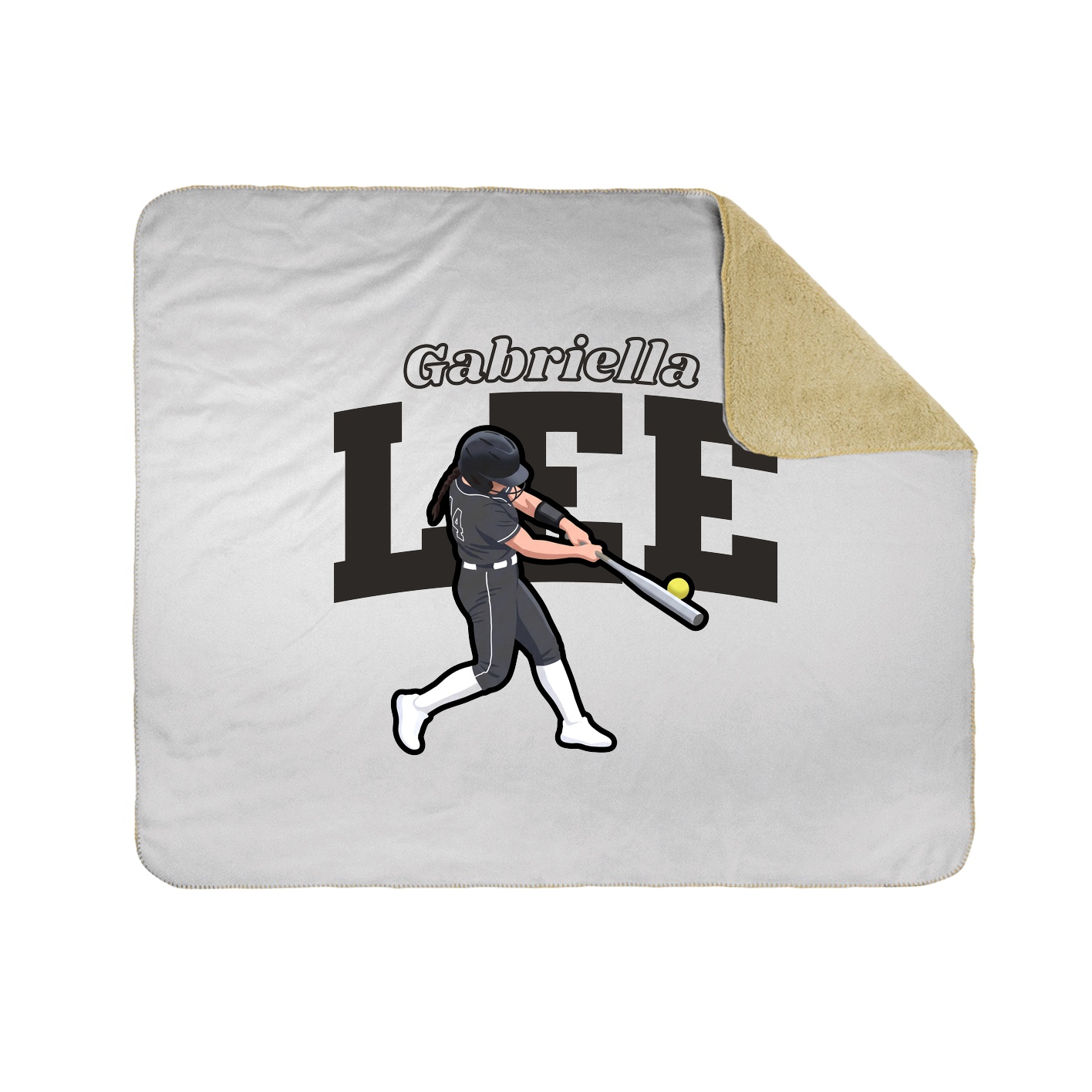 Throw Blanket — Name Arch in White