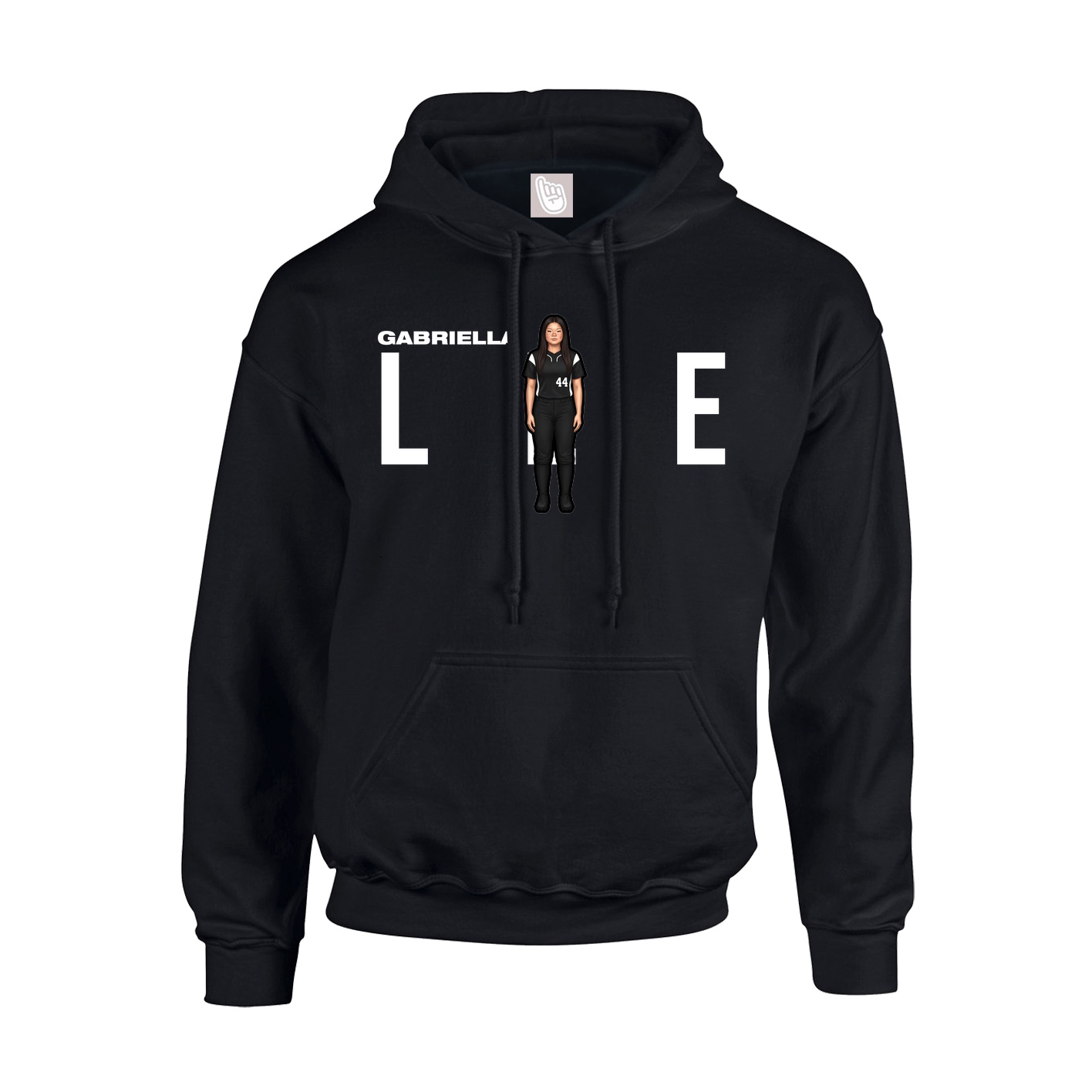 Hoodie — Player Name in Black