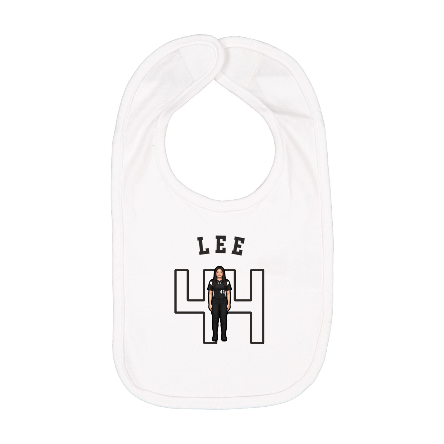 Infant Bib — Shirsey Arch in White