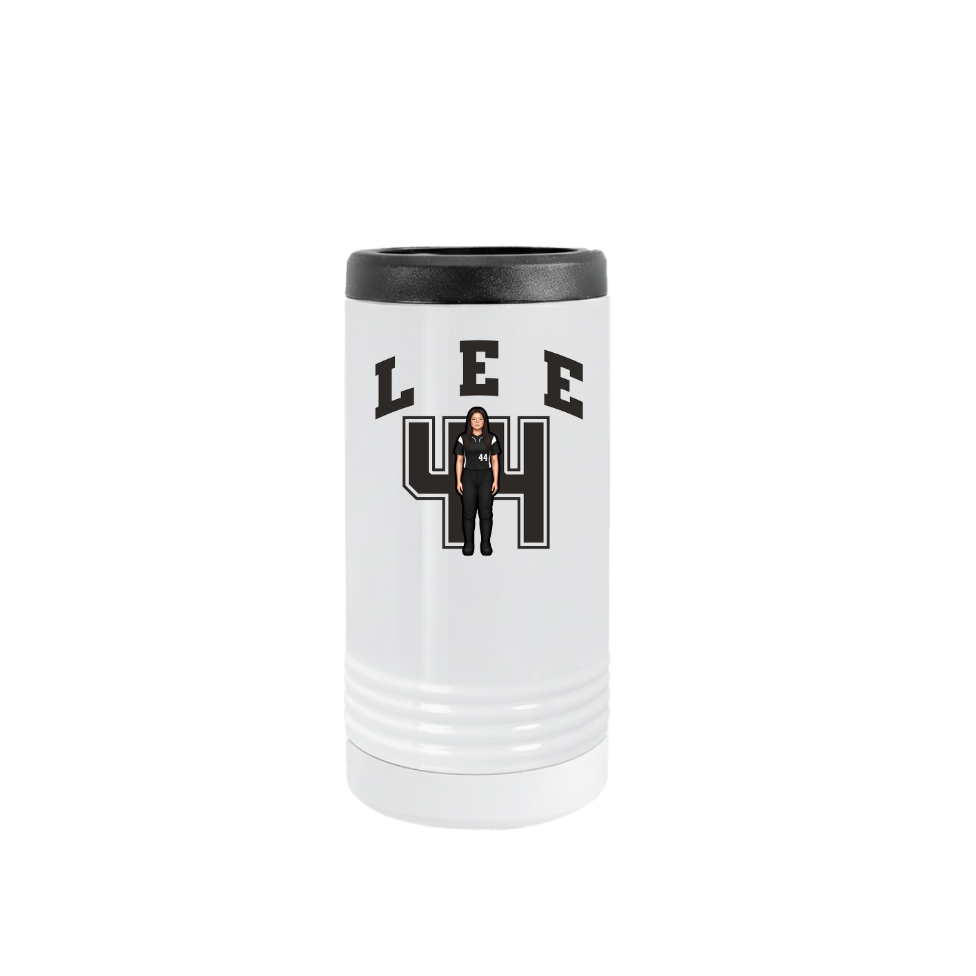 Slim Beverage Holder — Number in White