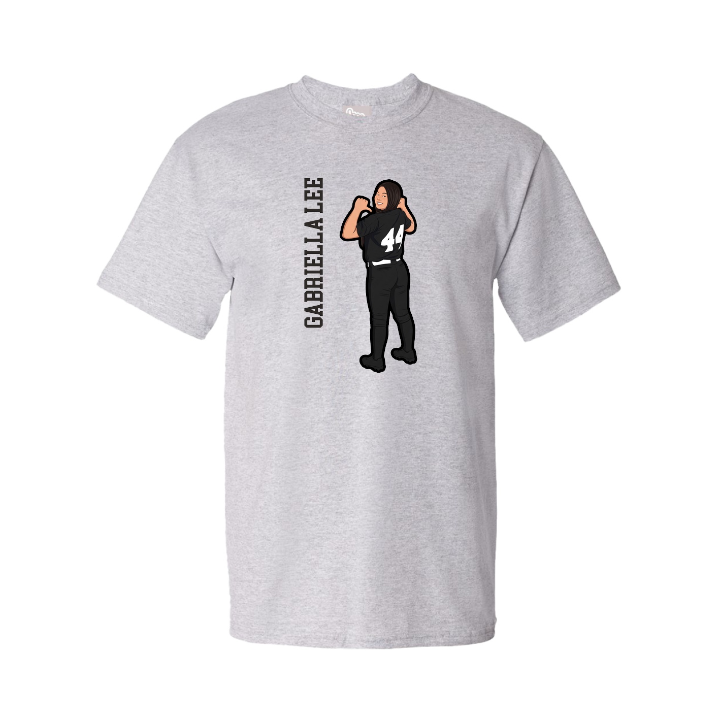 Tee — Name Vertical in Grey
