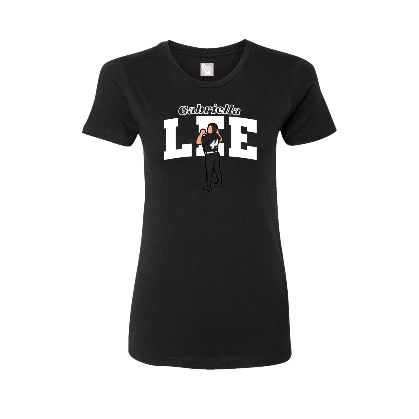 Fitted Women's Tee — Name Arch in Black