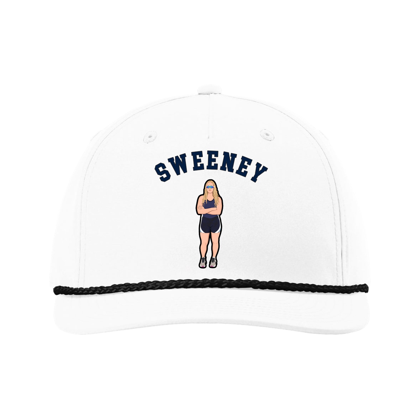 Five-Panel Classic Rope Cap — Shirsey Arch in White
