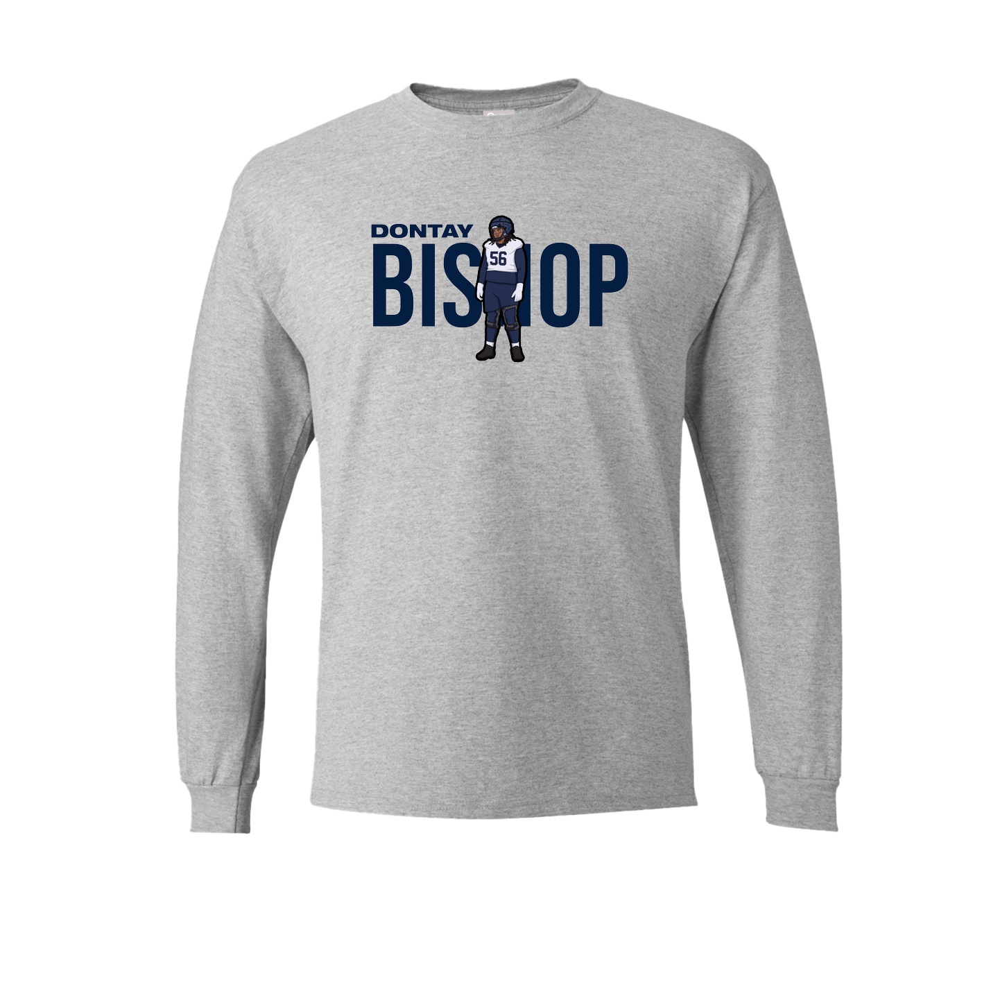 Long Sleeve Tee — Player Name in Grey