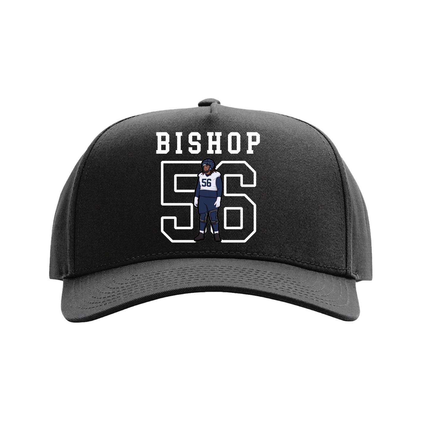 Full Fabric Five-Panel Champ Cap — Shirsey in Black