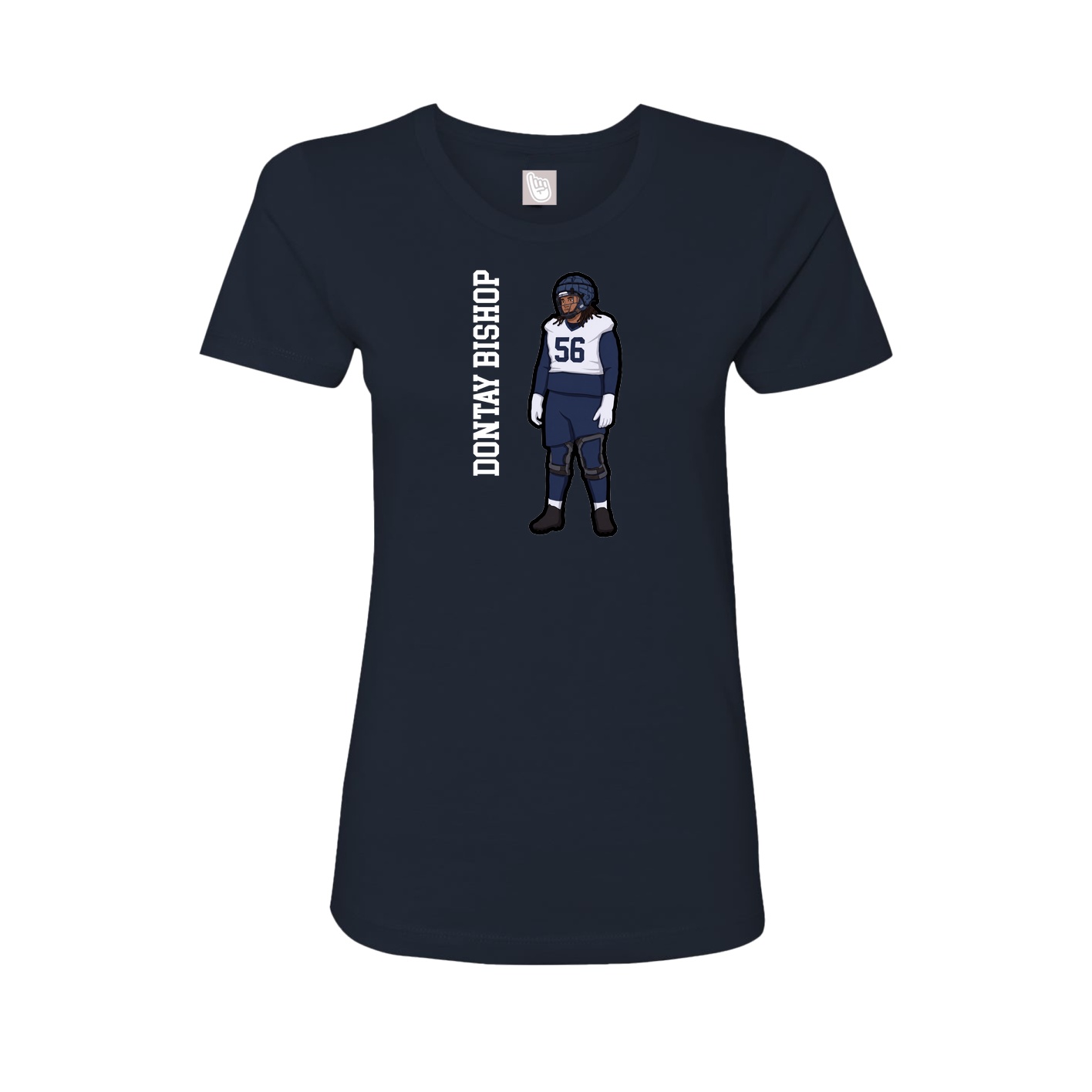 Fitted Women's Tee — Name Vertical in Navy