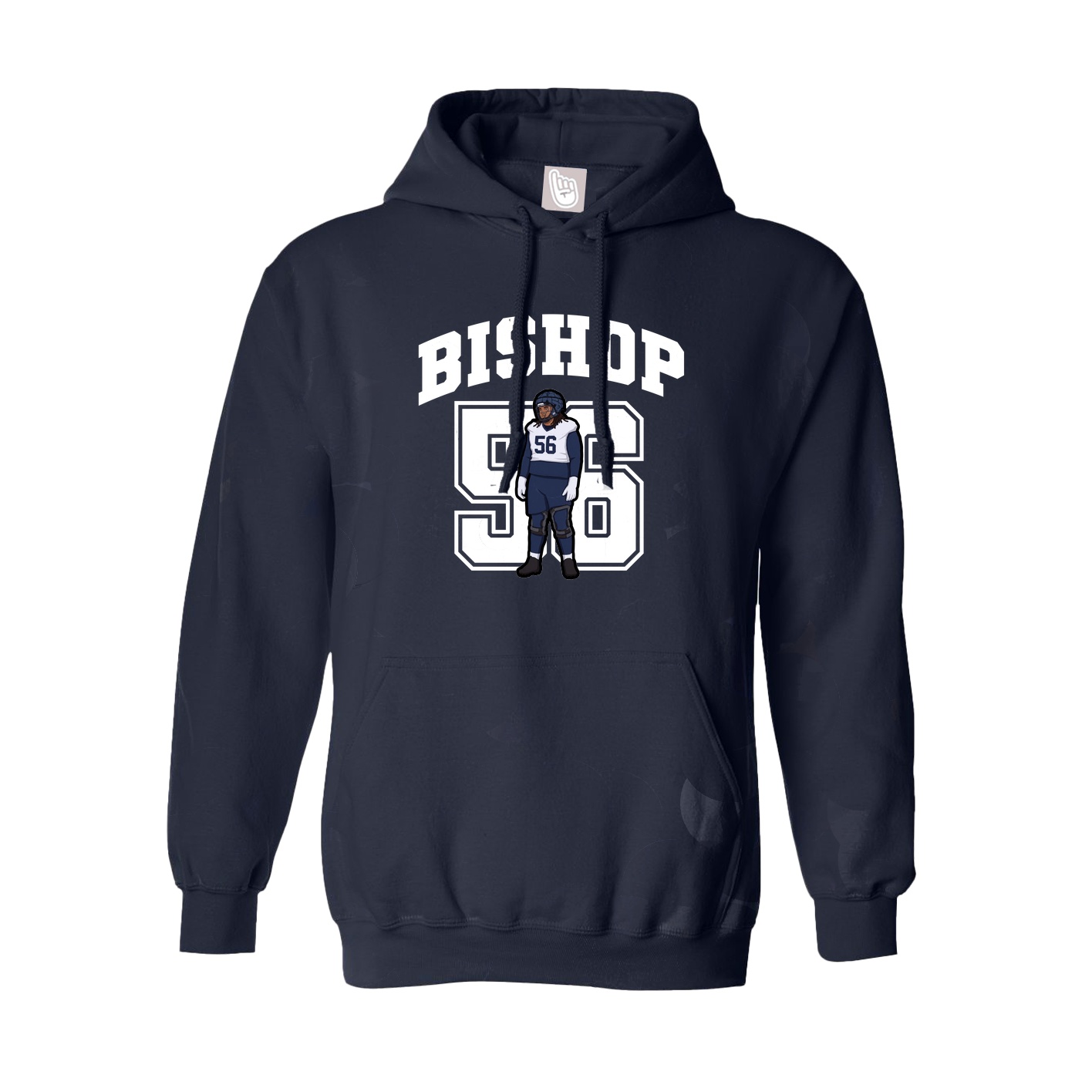 Youth Hoodie — Number in Navy
