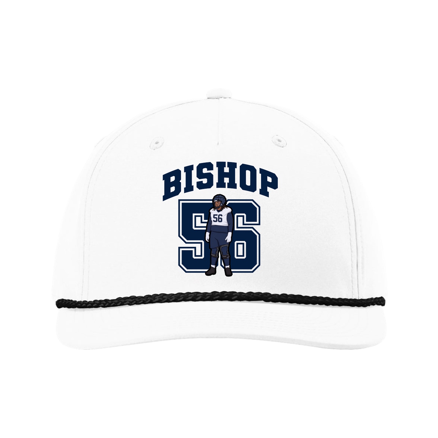 Five-Panel Classic Rope Cap — Number in White