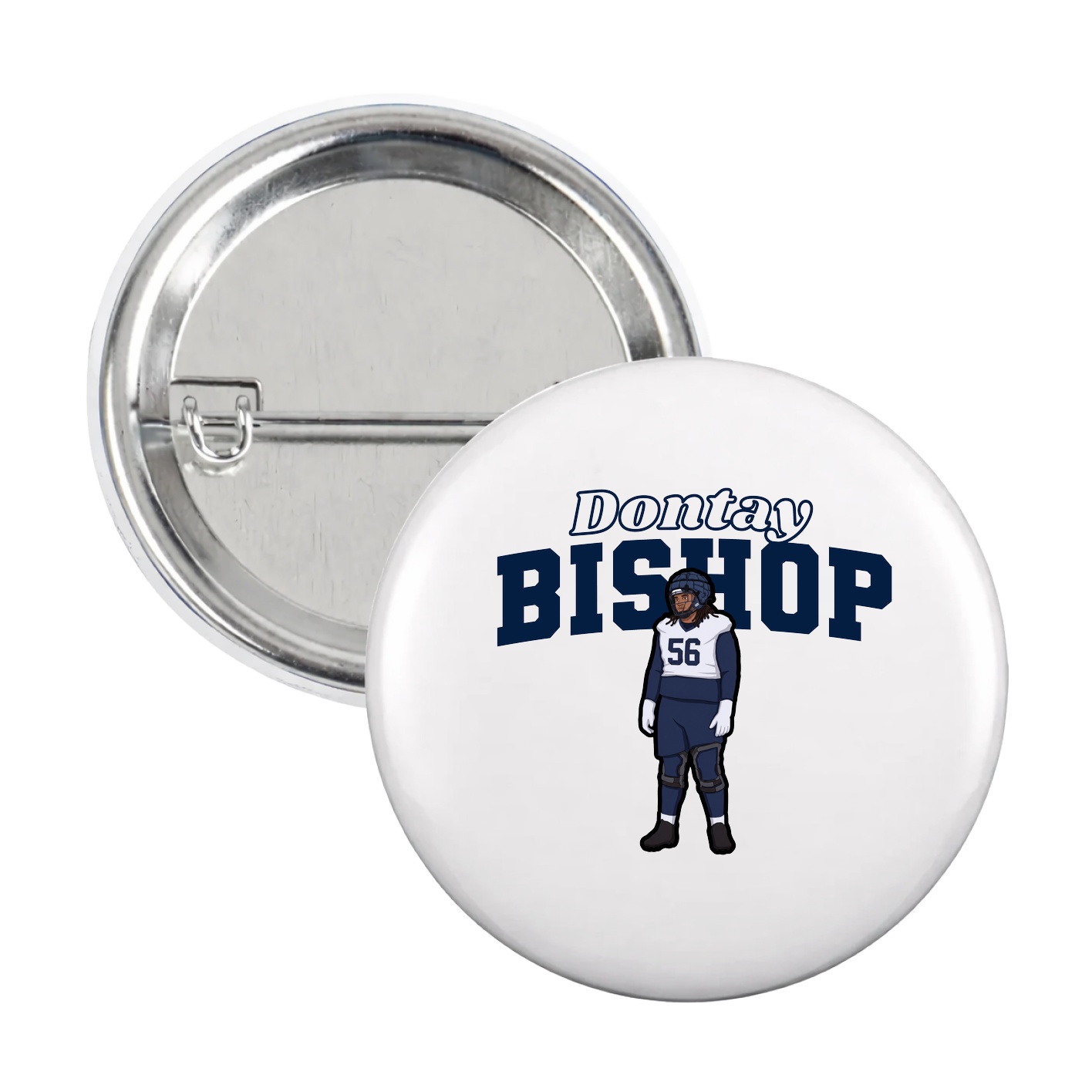 Game Day Button — Name Arch in White