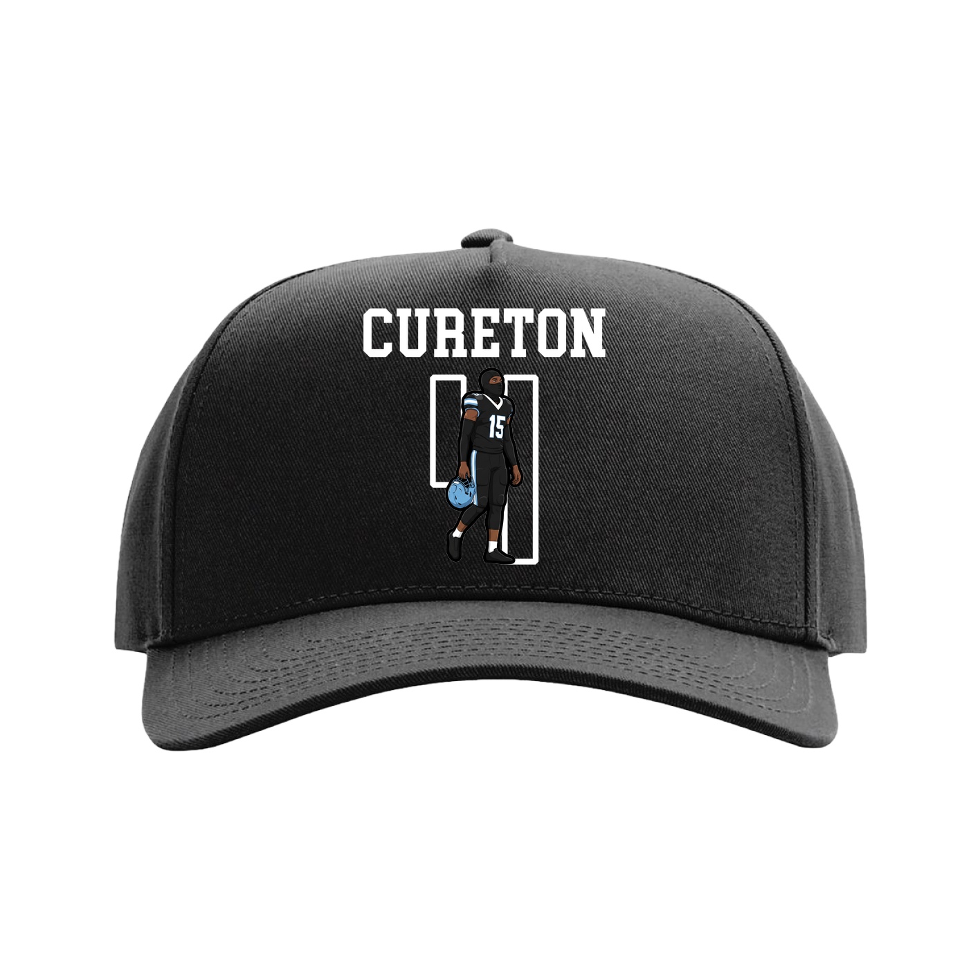 Full Fabric Five-Panel Champ Cap — Shirsey in Black