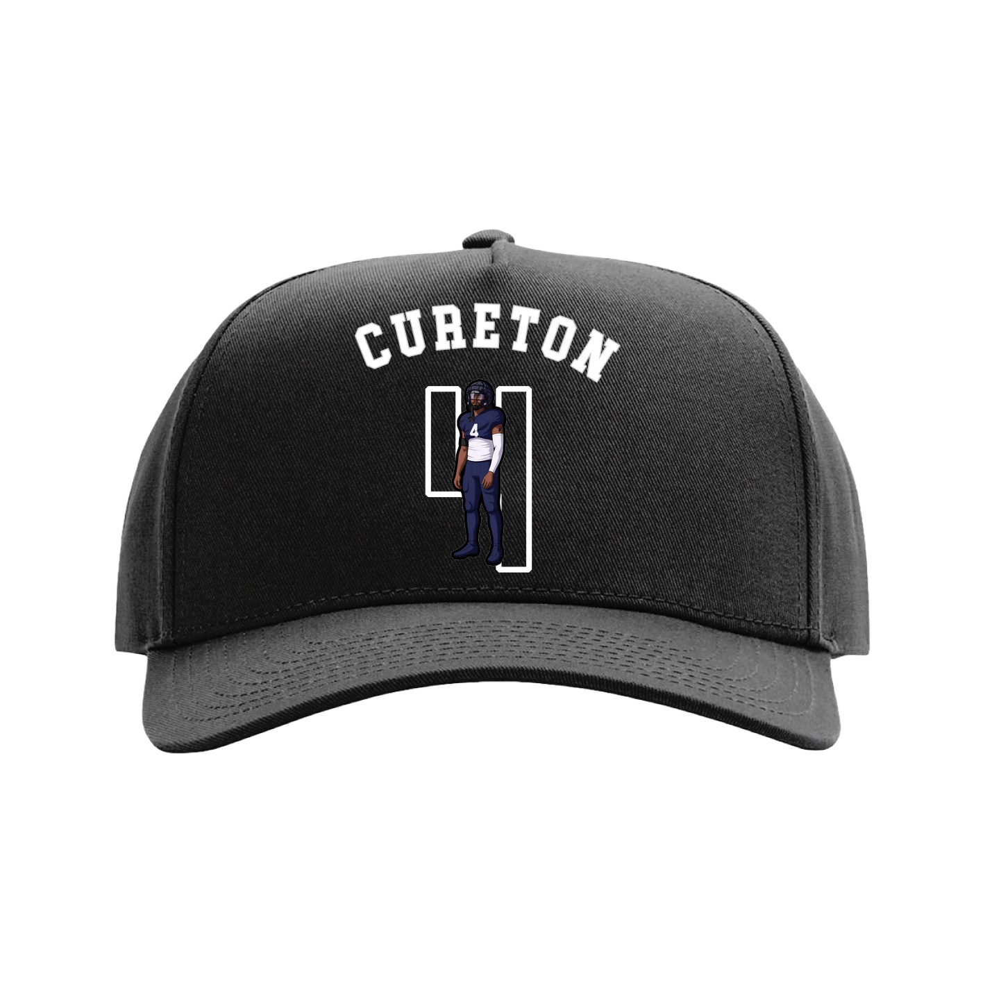 Full Fabric Five-Panel Champ Cap — Shirsey Arch in Black