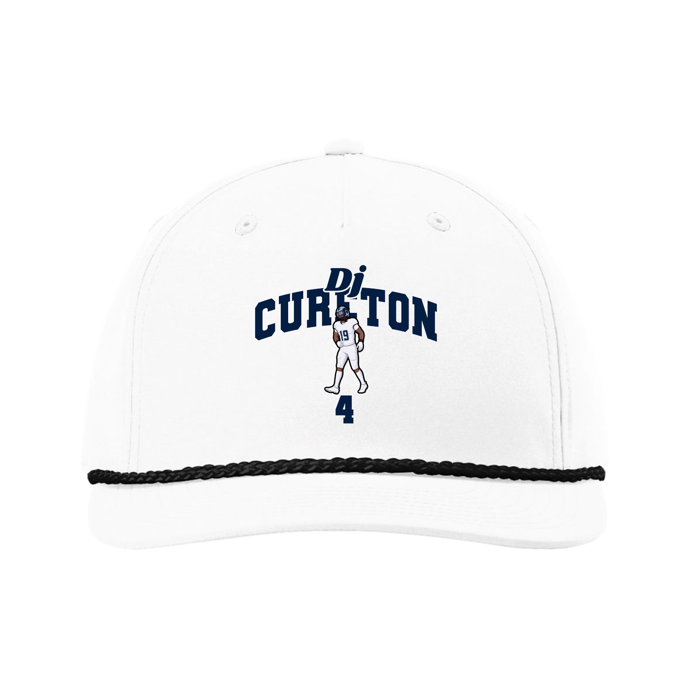 Five-Panel Classic Rope Cap — Signature Arch in White