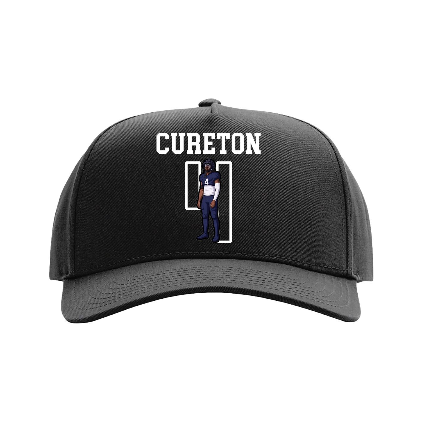 Full Fabric Five-Panel Champ Cap — Shirsey in Black