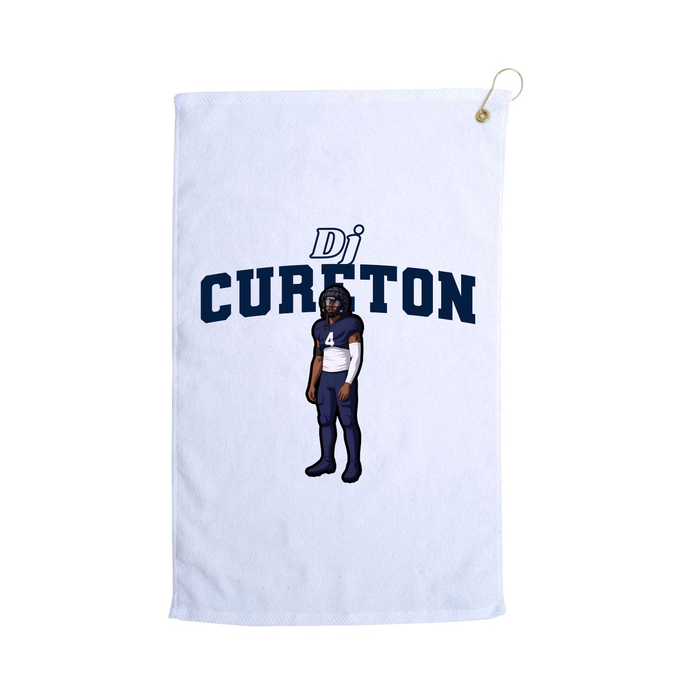 Golf Towel — Name Arch in White