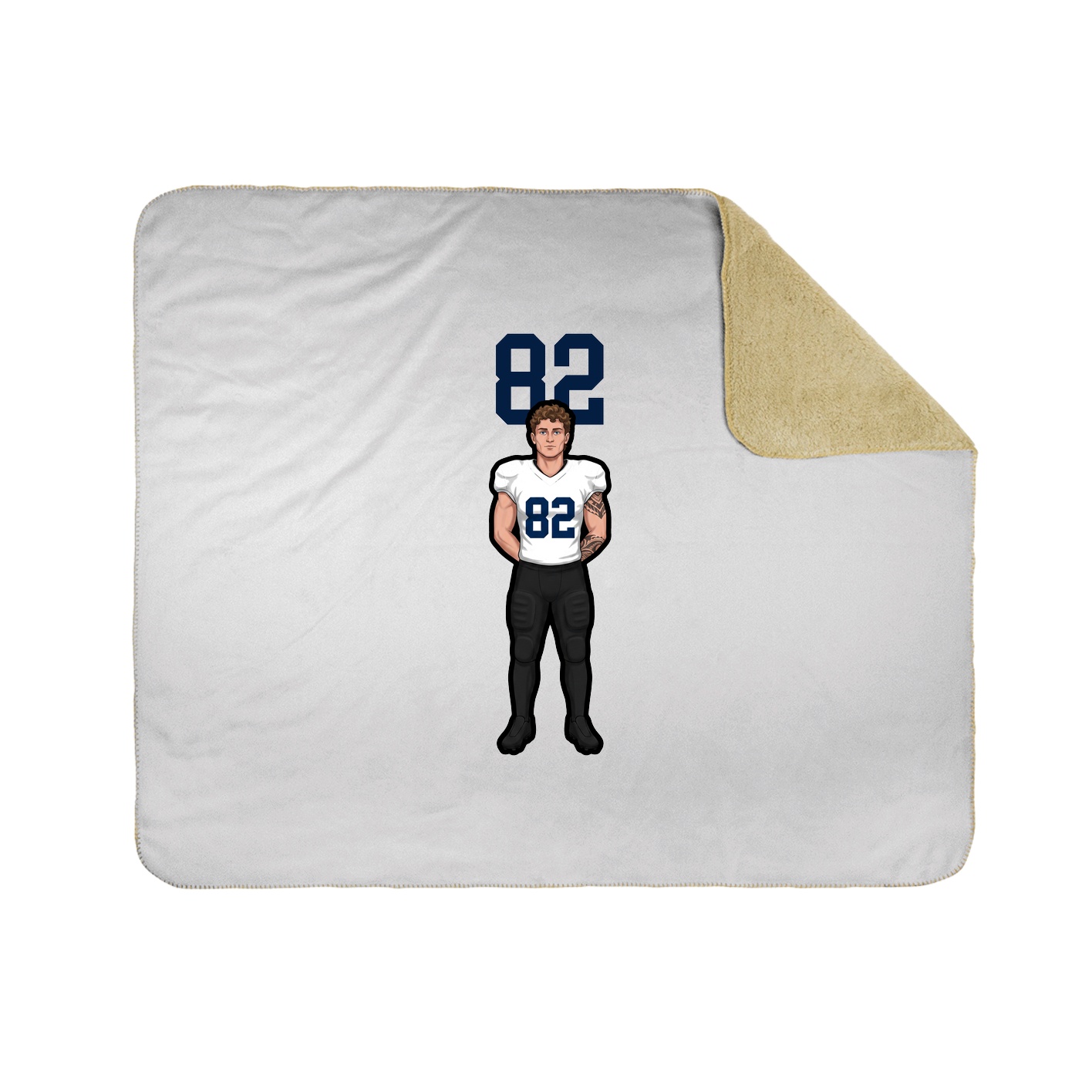 Throw Blanket — Number Top in White