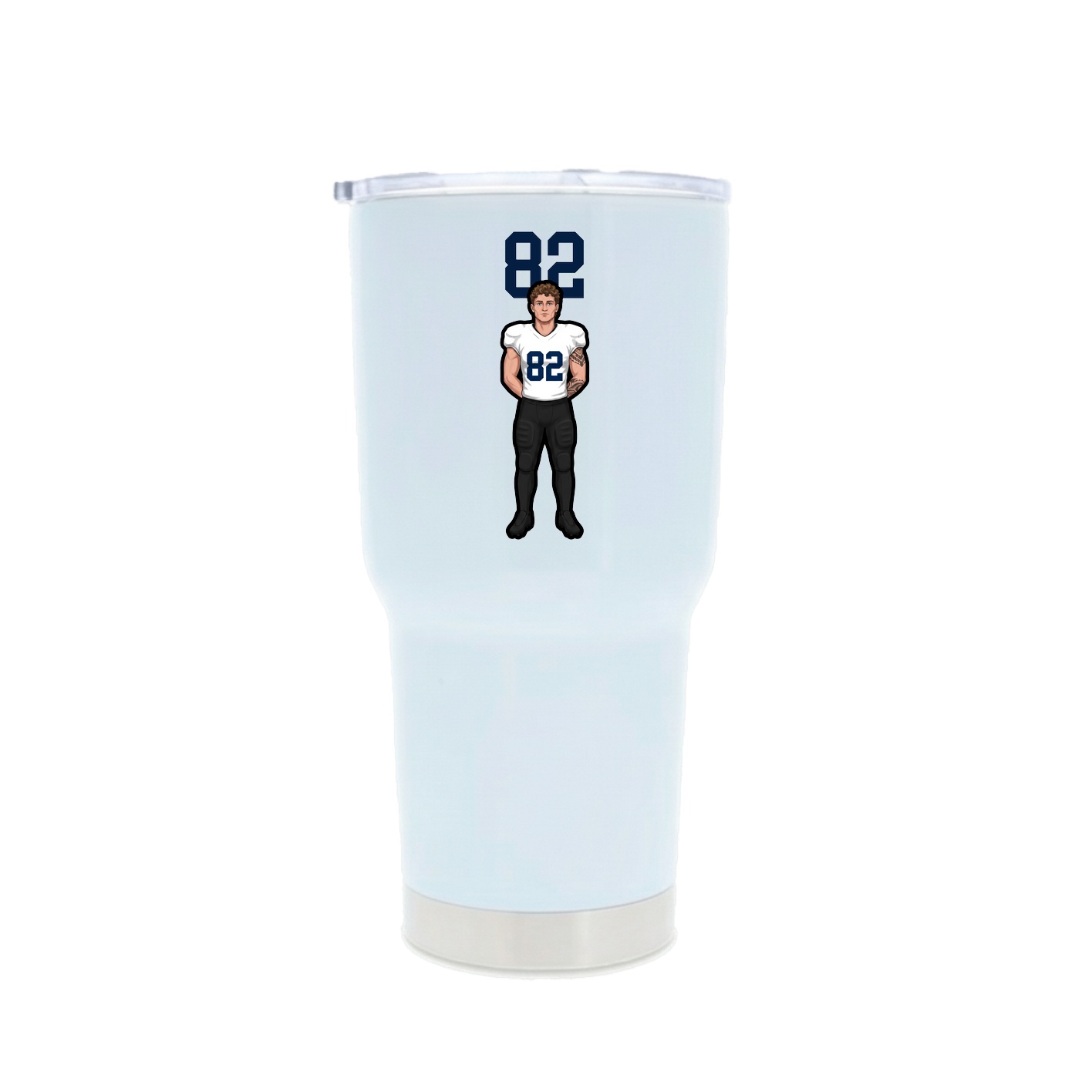 30oz Stainless Steel Tumbler — Number Top in White