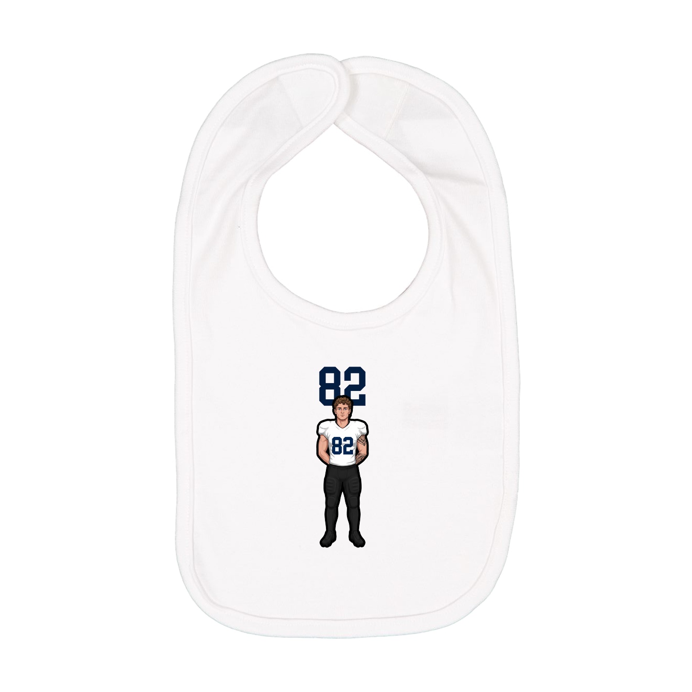 Infant Bib — Number Top in White