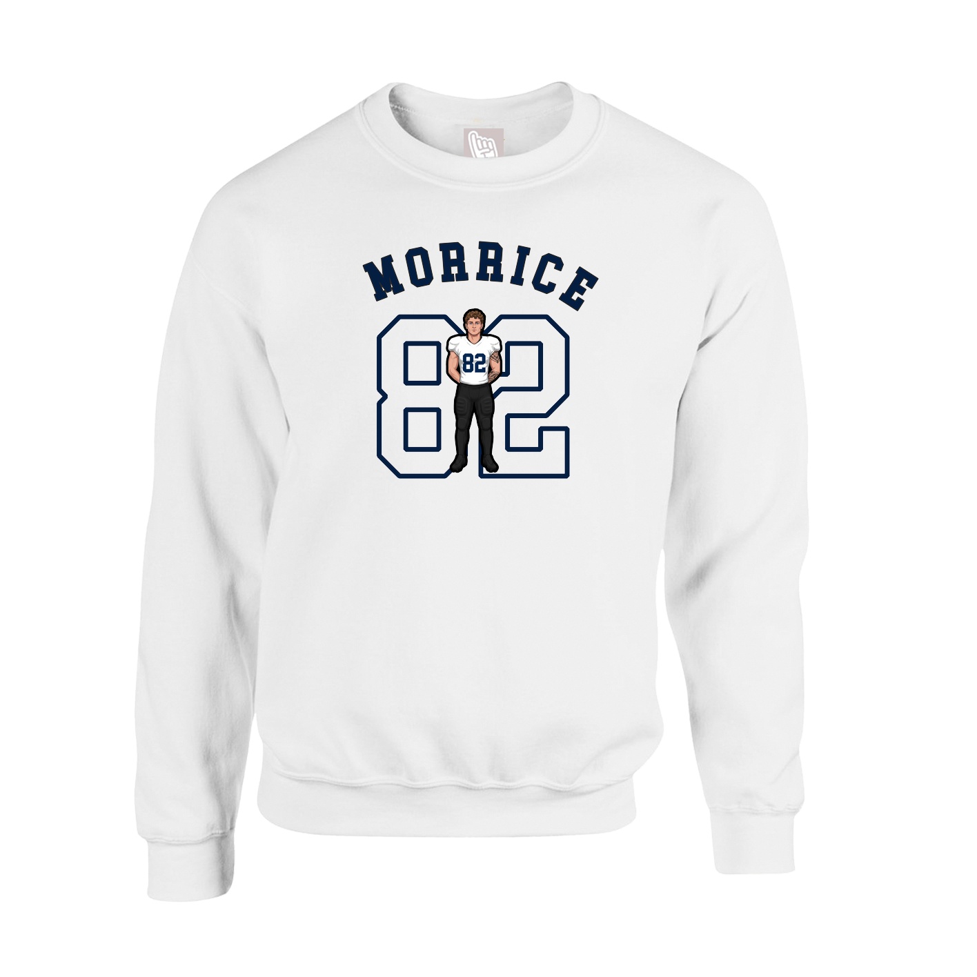 Fleece Crew — Shirsey Arch in White