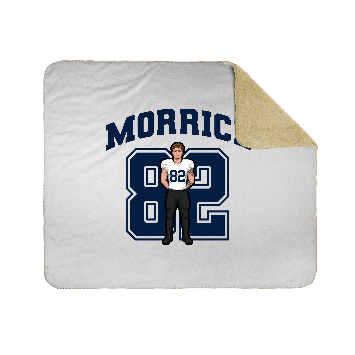 Throw Blanket — Number in White