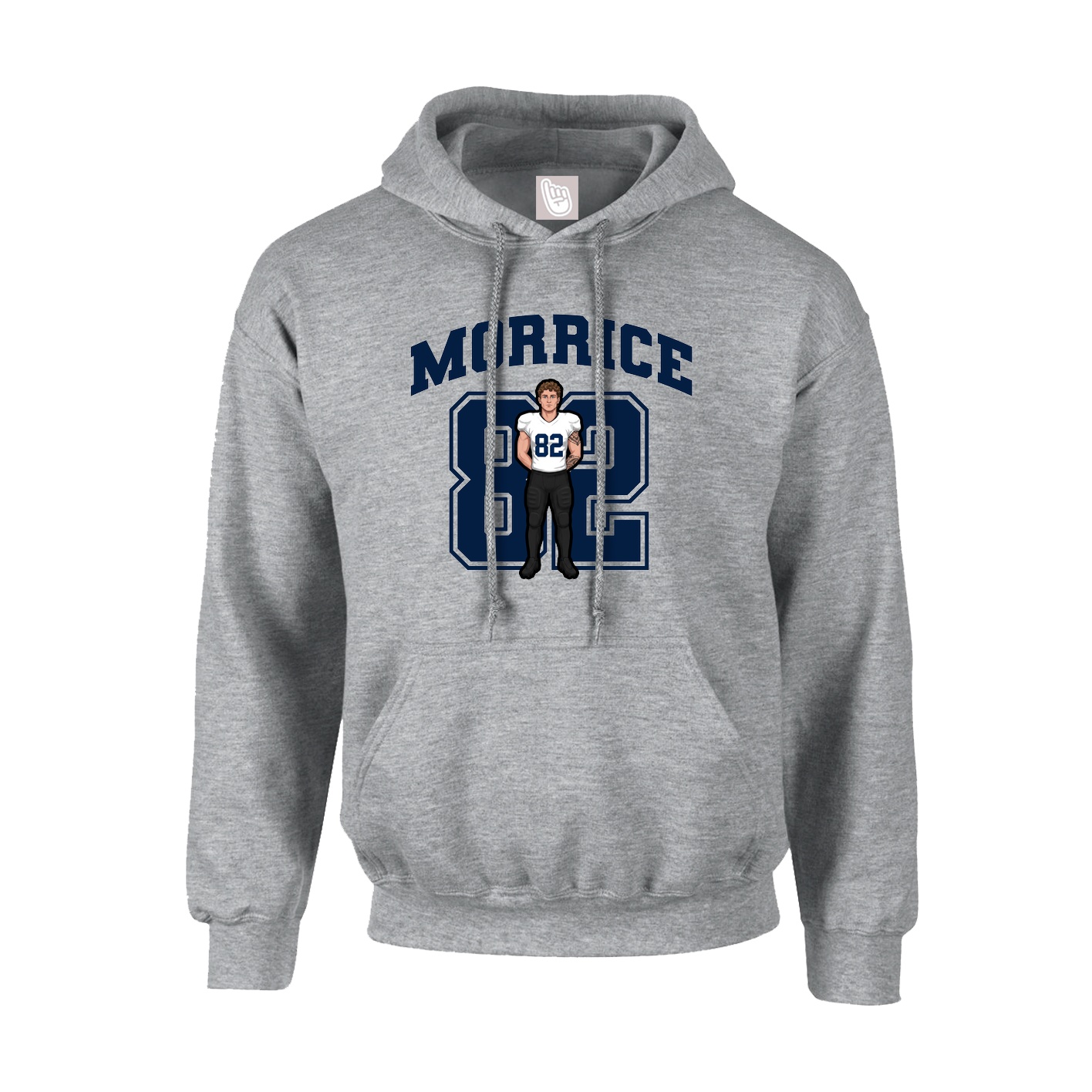 Hoodie — Number in Grey