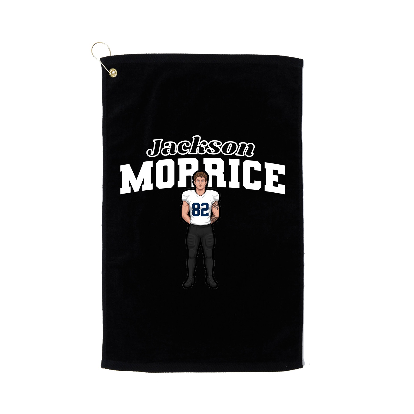 Golf Towel — Name Arch in Black
