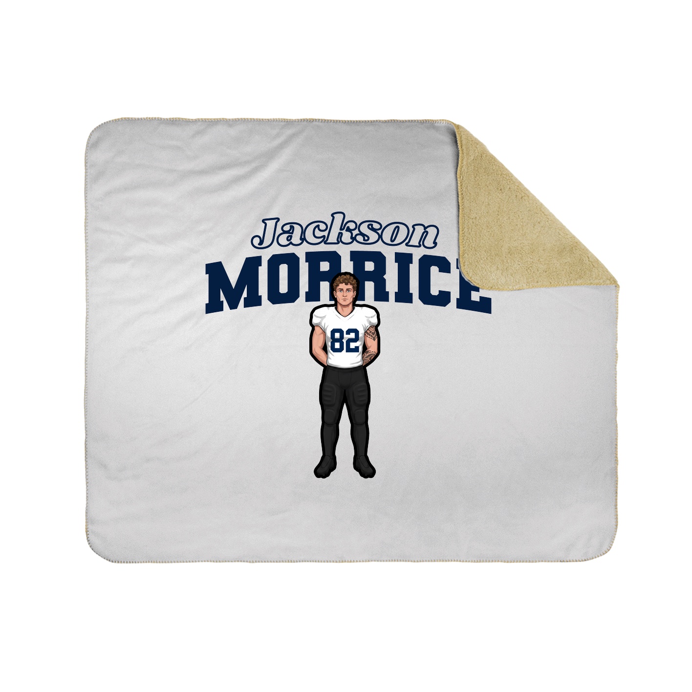 Throw Blanket — Name Arch in White