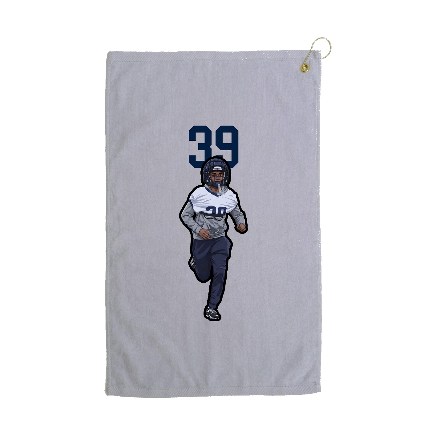 Golf Towel — Number Top in Grey