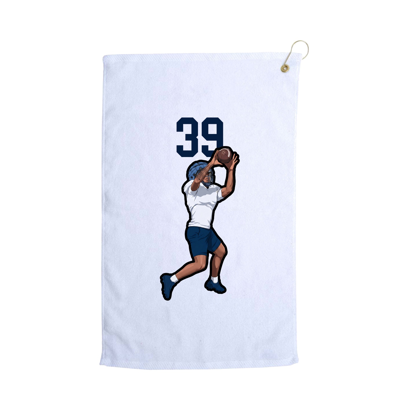 Golf Towel — Number Top in White