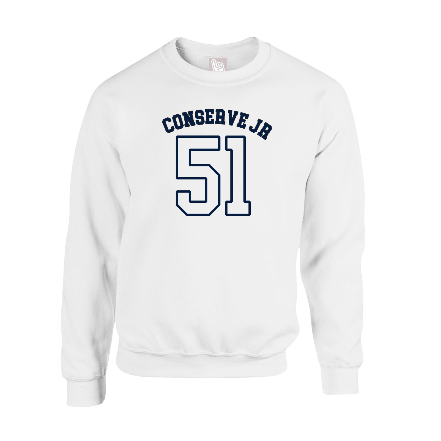 Fleece Crew — Shirsey Arch in White