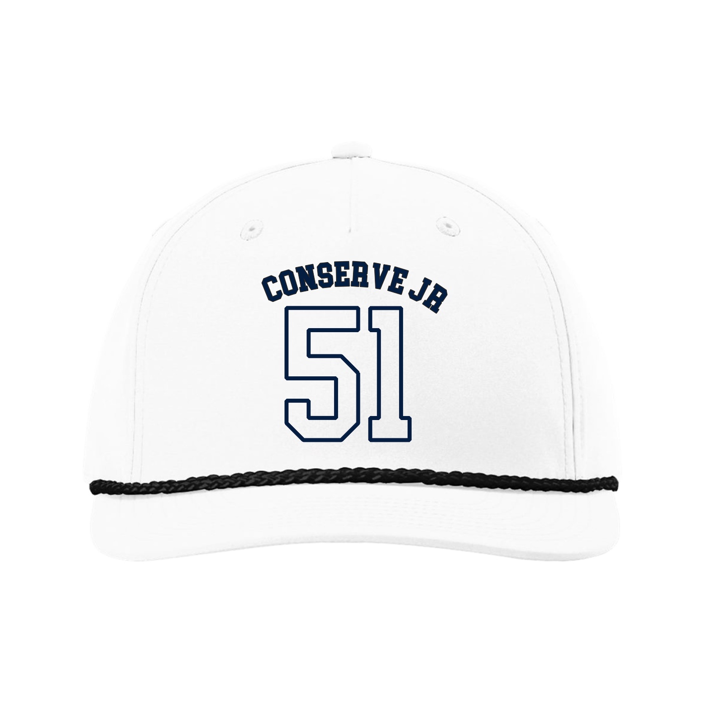 Five-Panel Classic Rope Cap — Shirsey Arch in White
