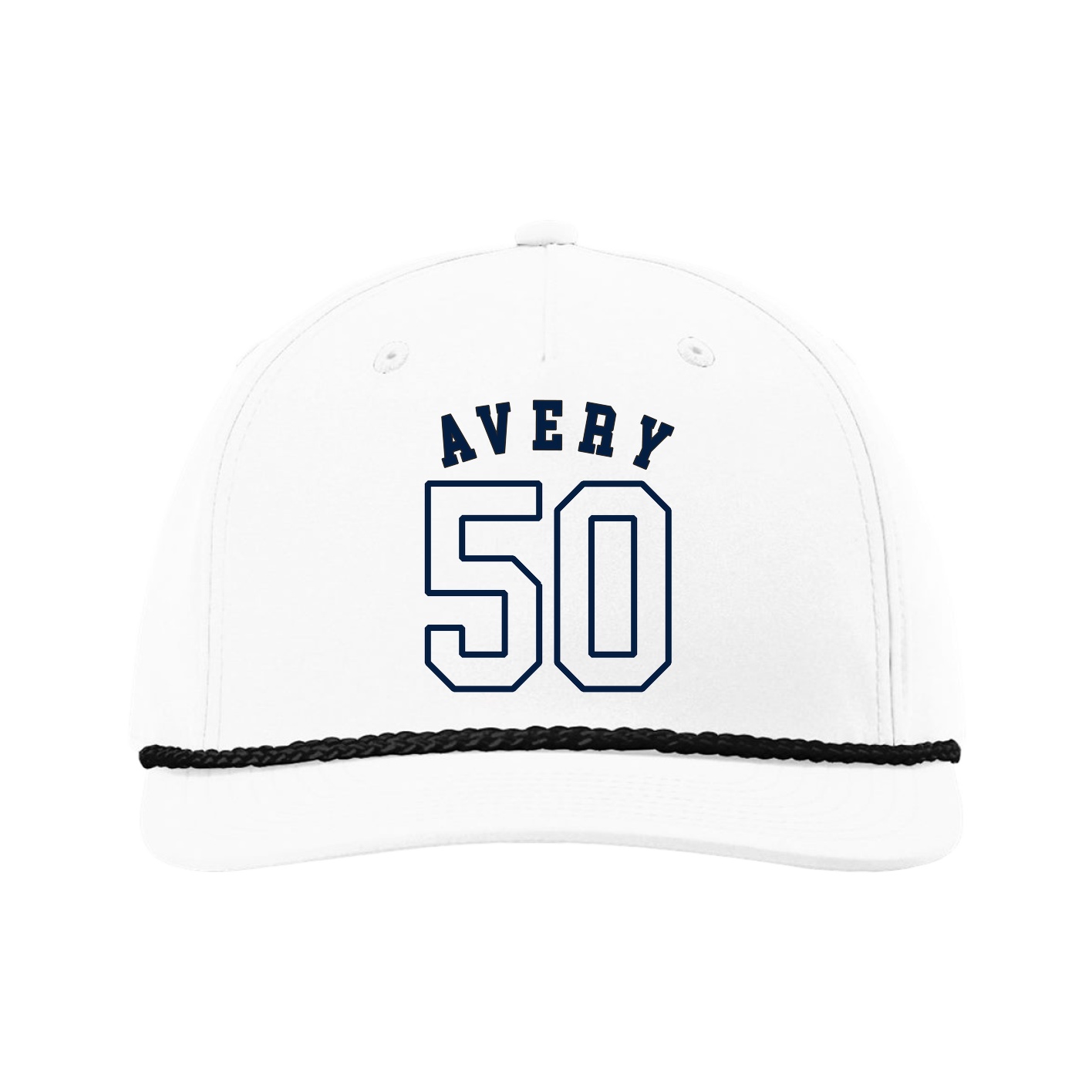 Five-Panel Classic Rope Cap — Shirsey Arch in White