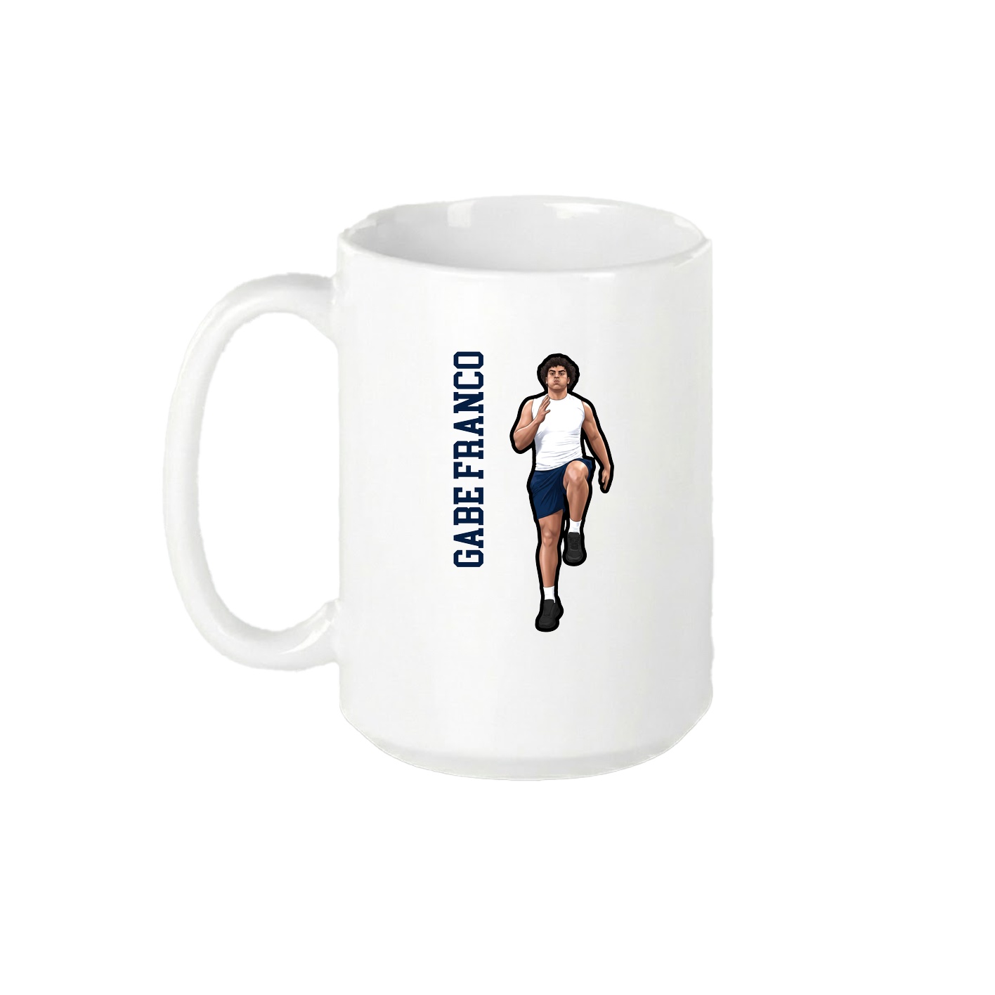 15oz Coffee Mug — Name Vertical in White