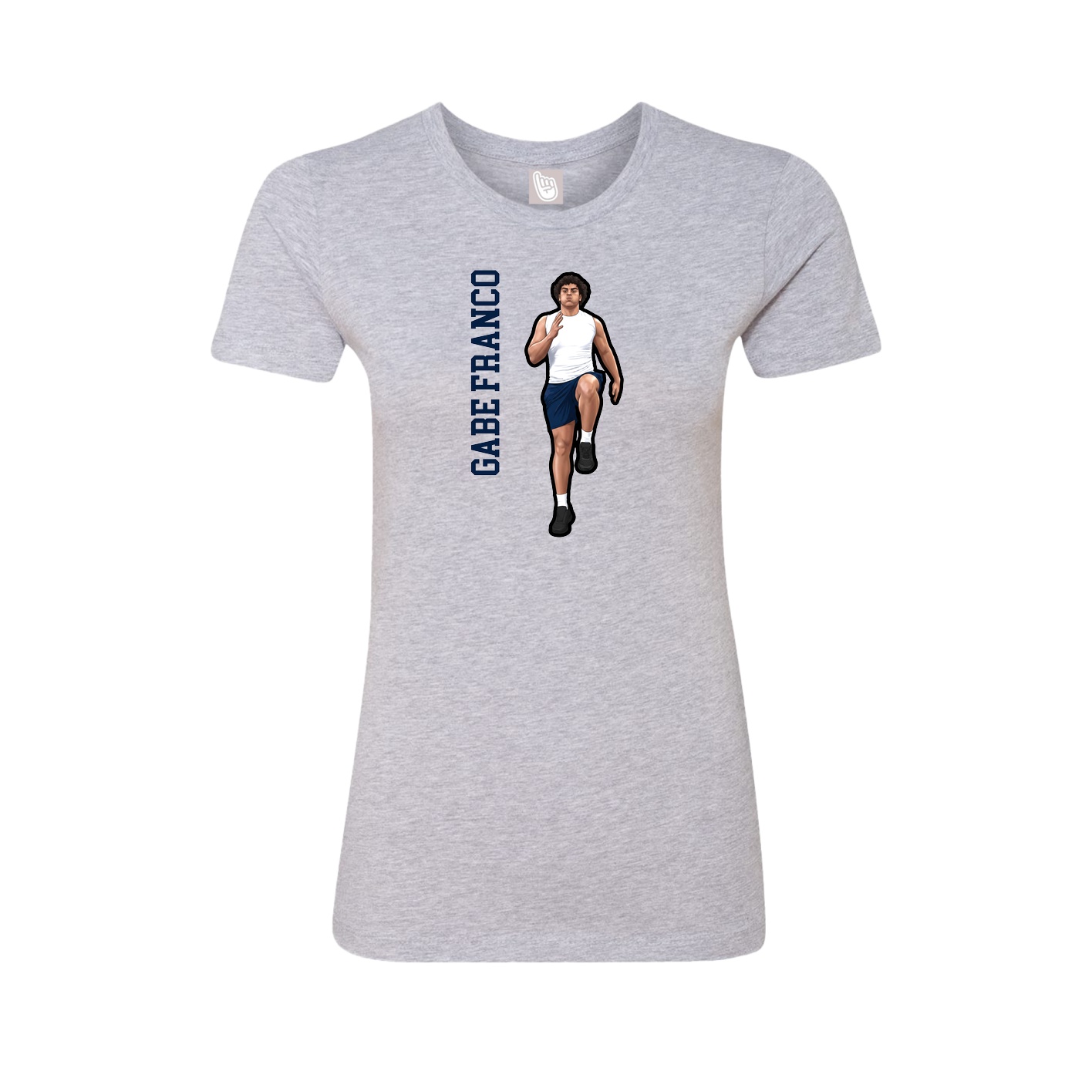 Womens Tee — Name Vertical in Grey