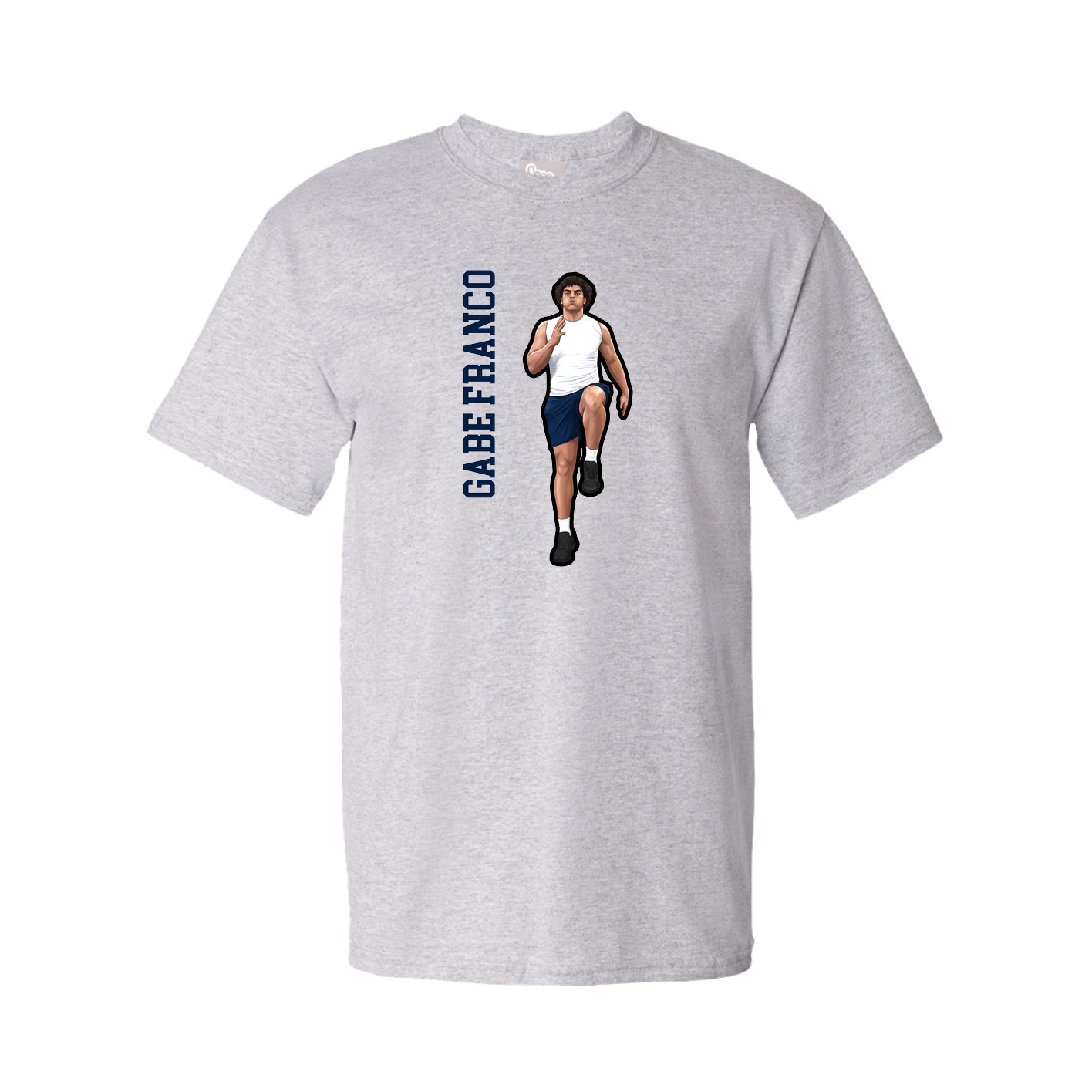Youth Tee — Name Vertical in Grey