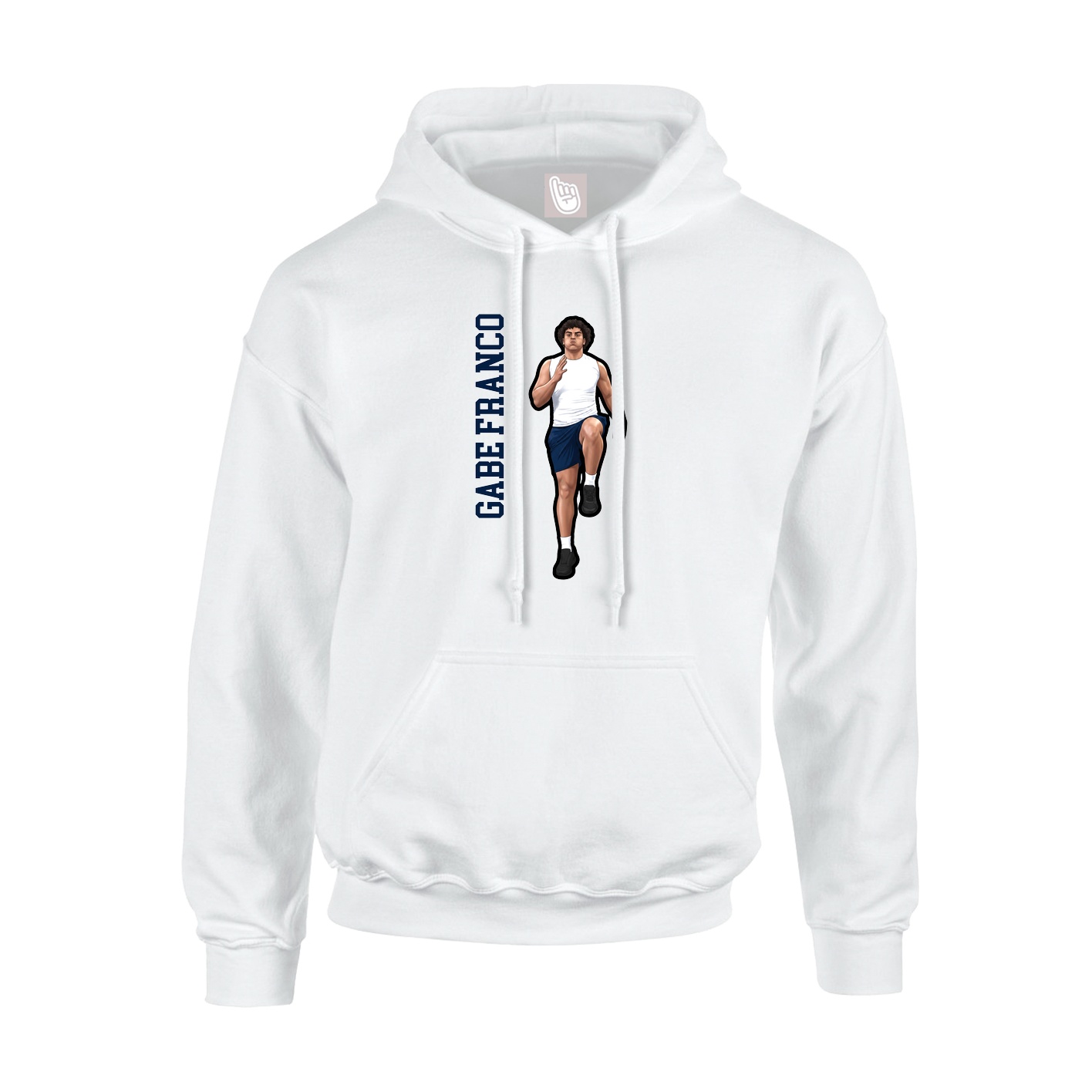 Hoodie — Name Vertical in White