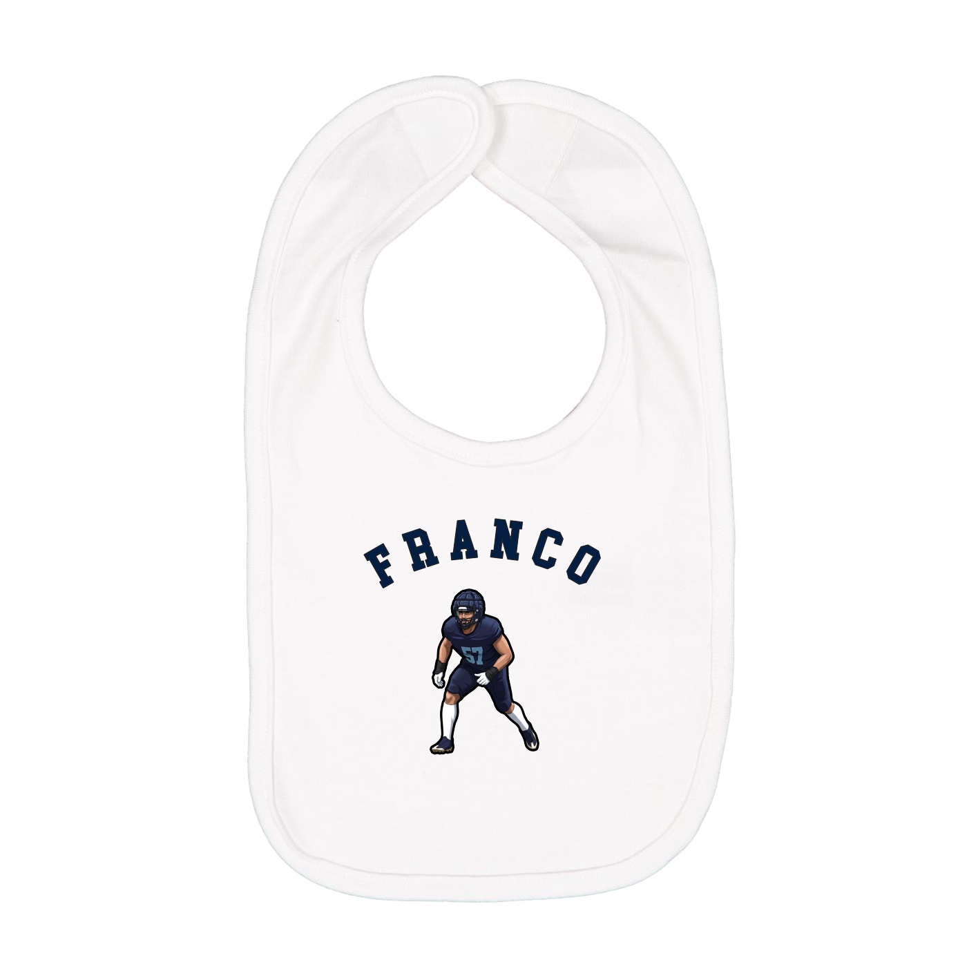 Infant Bib — Shirsey Arch in White