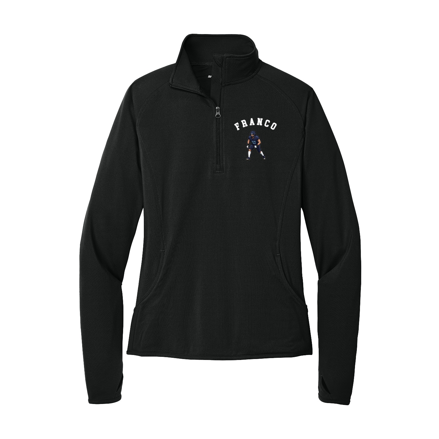 Women's Q-Zip Pullover — Shirsey Arch in Black