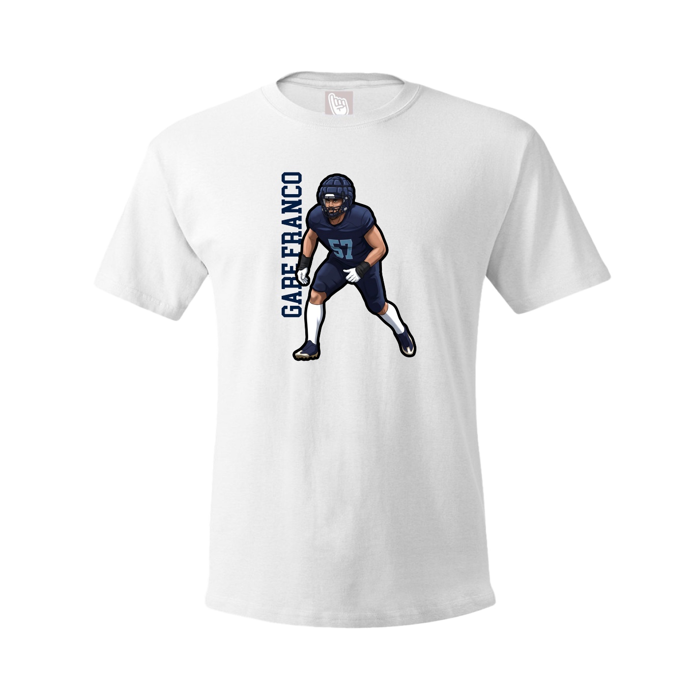 Tee — Name Vertical in White
