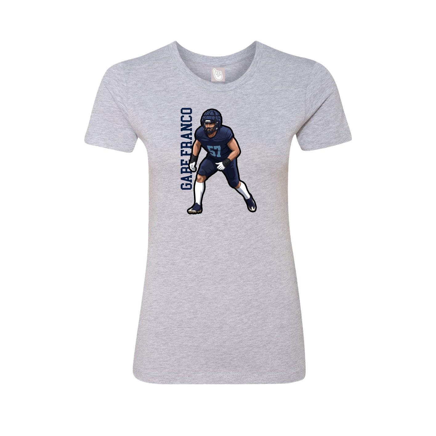 Womens Tee — Name Vertical in Grey
