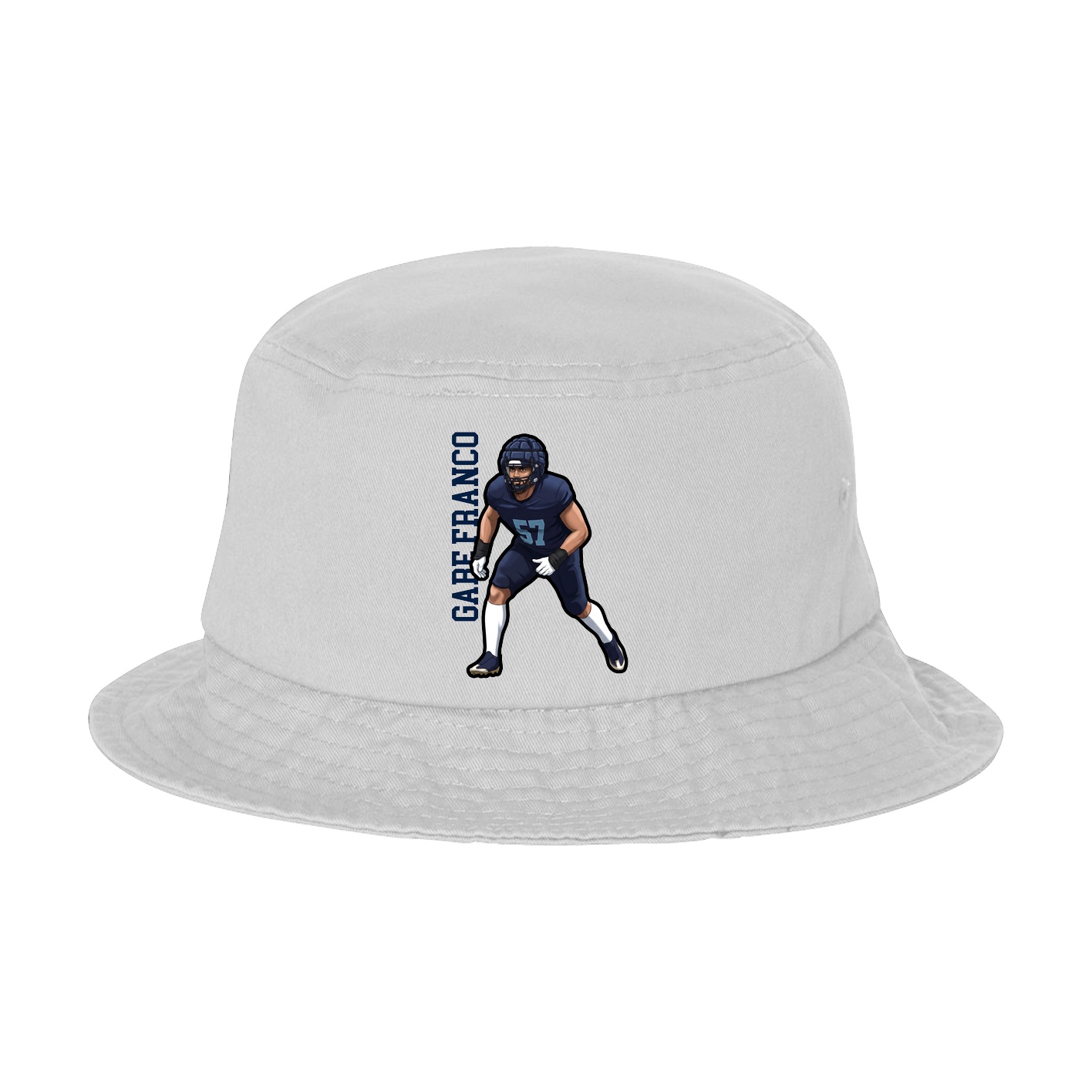 Bucket Cap — Name Vertical in White