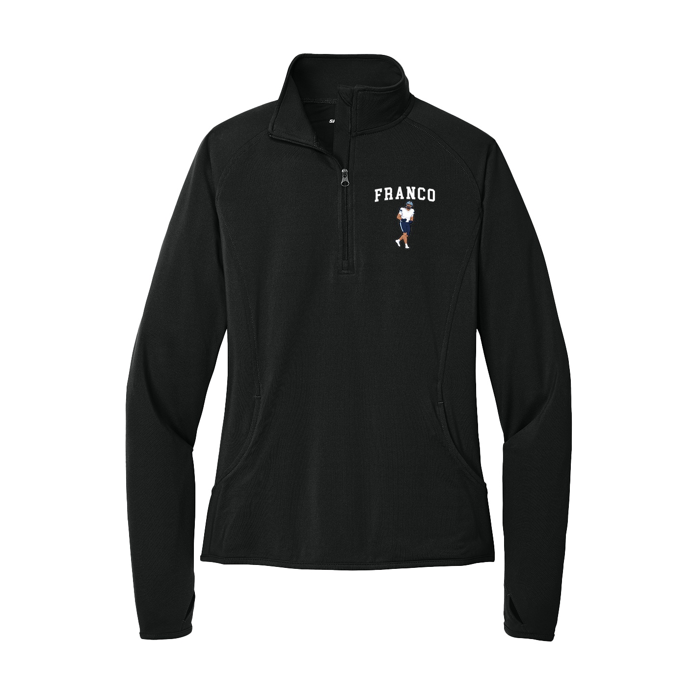 Women's Q-Zip Pullover — Shirsey in Black