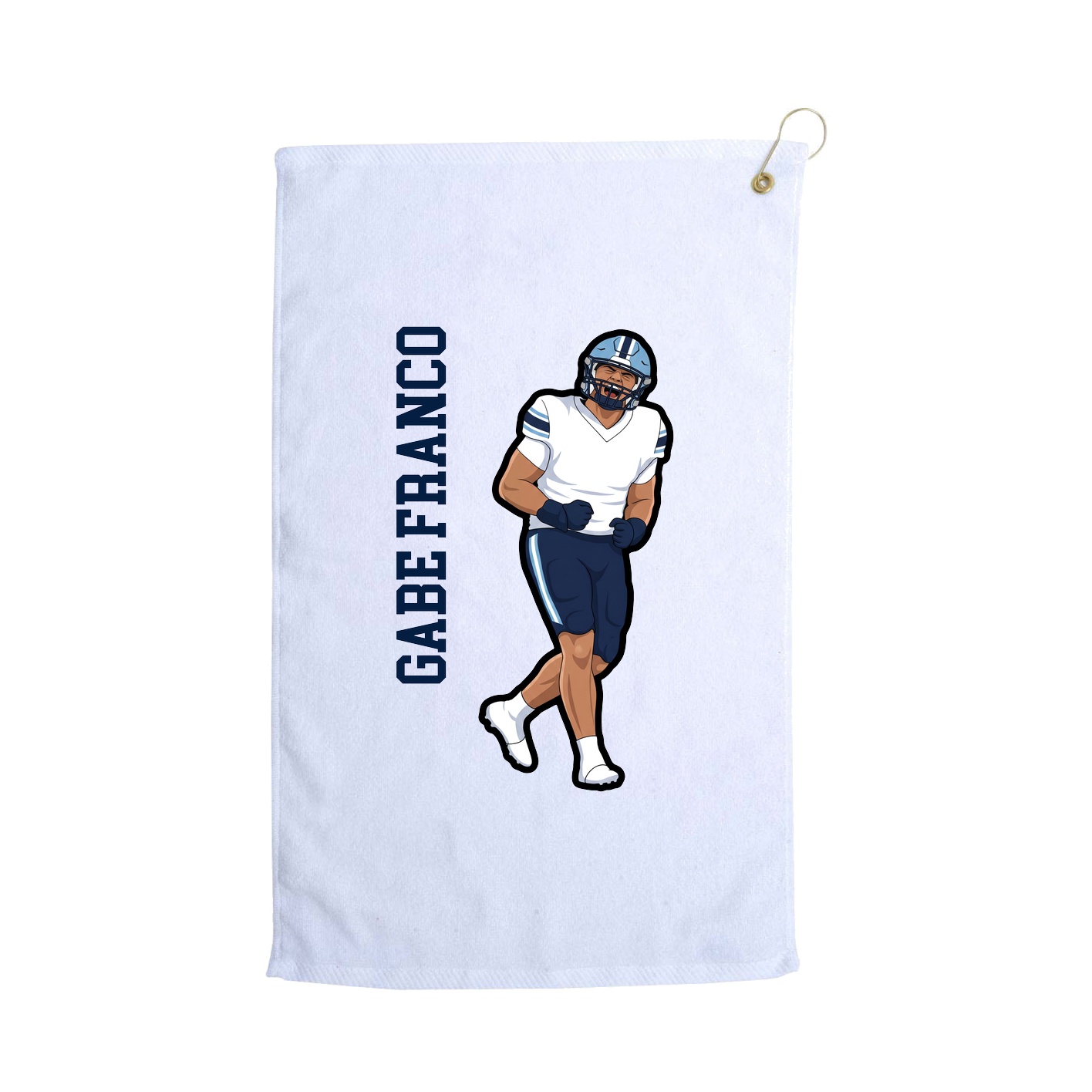 Golf Towel — Name Vertical in White