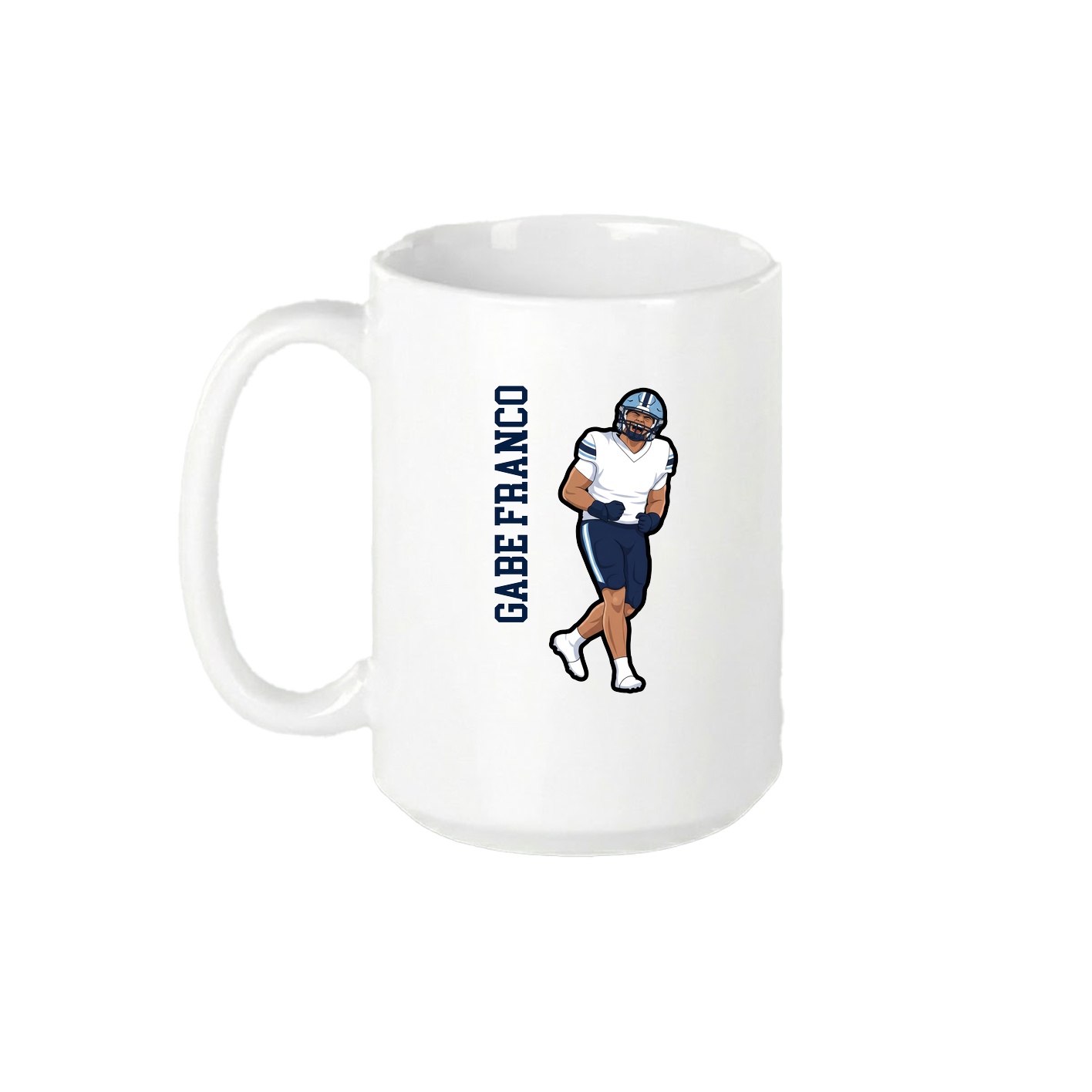 15oz Coffee Mug — Name Vertical in White