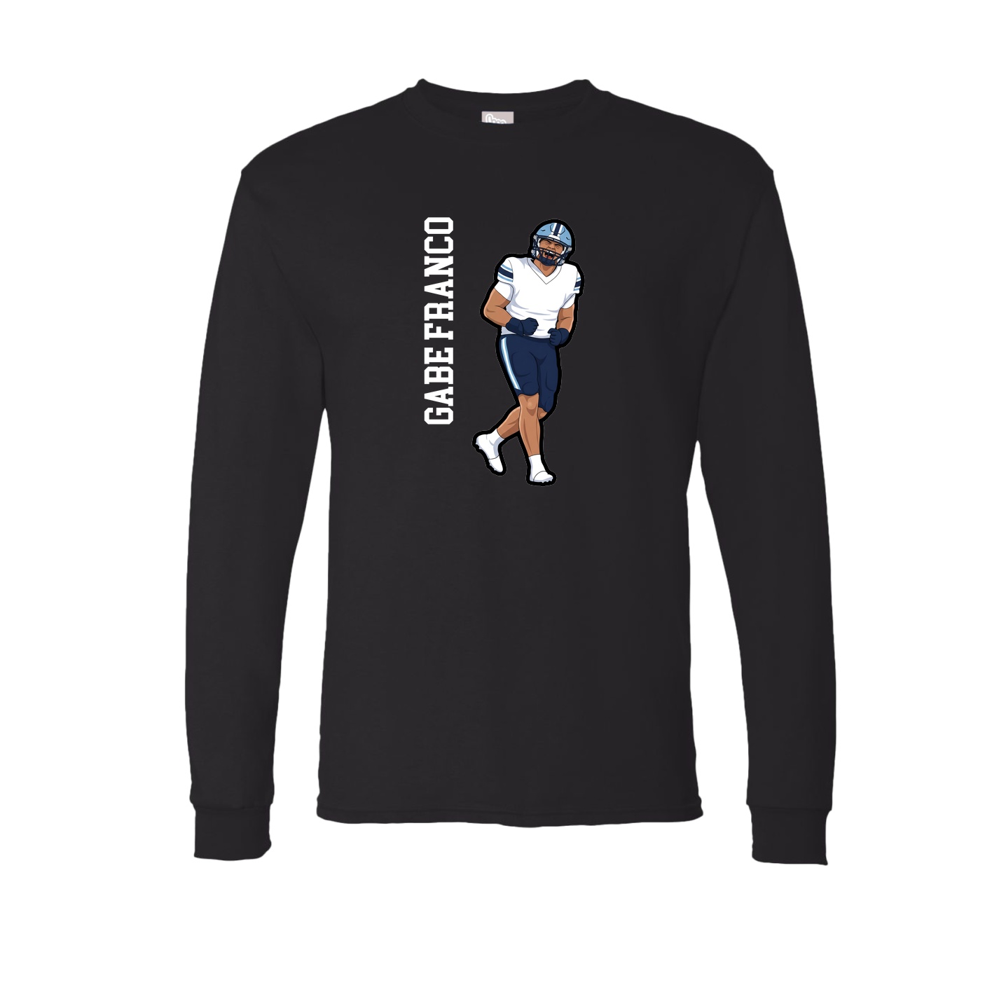 Long Sleeve Tee — Name Vertical in Black