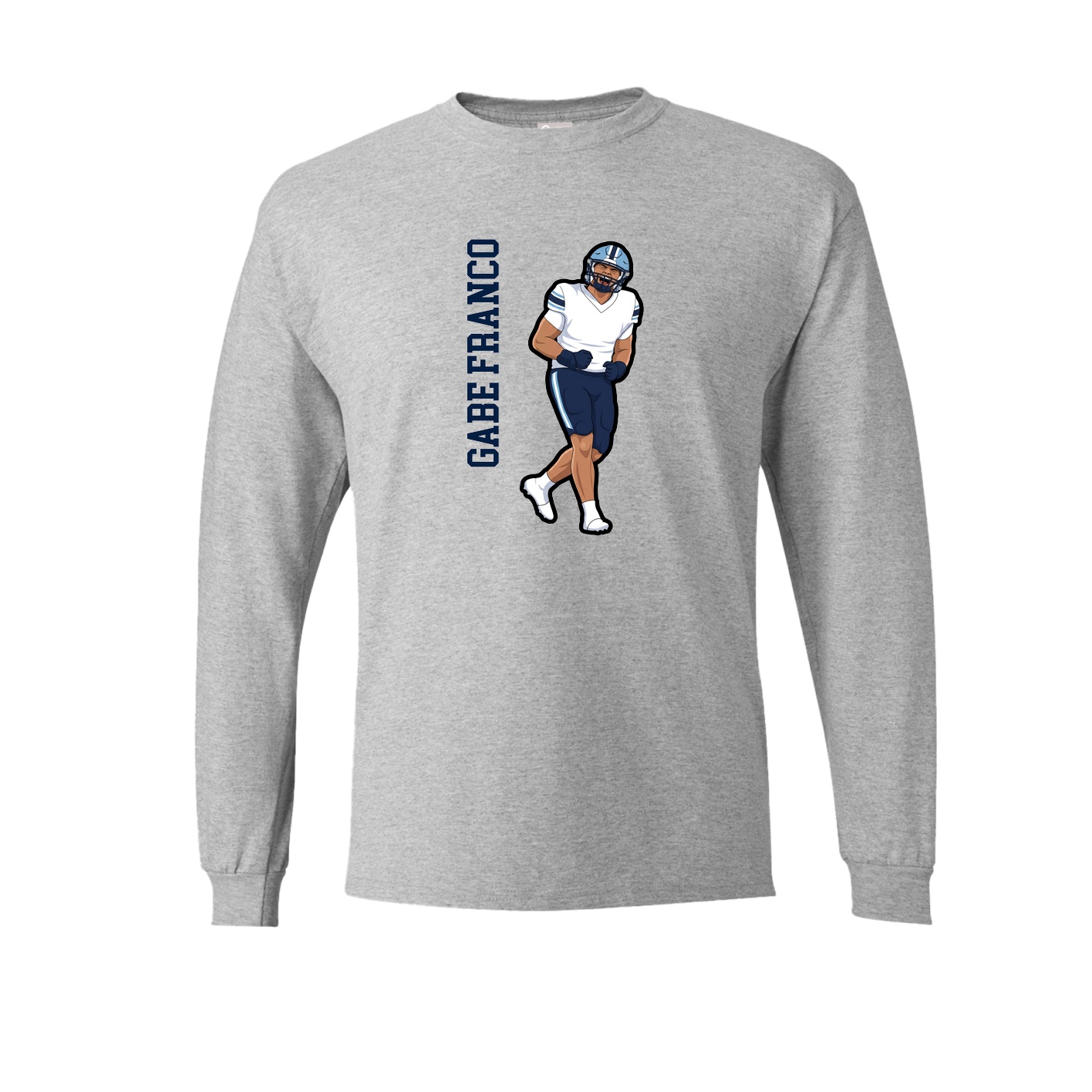 Long Sleeve Tee — Name Vertical in Grey