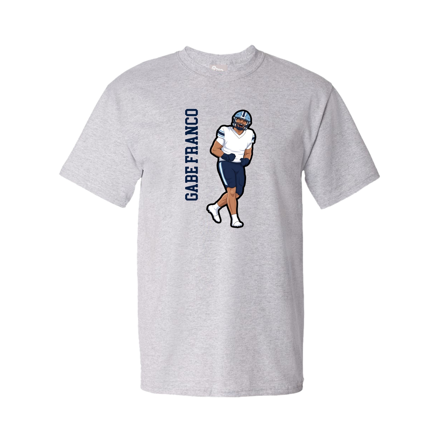 Youth Tee — Name Vertical in Grey