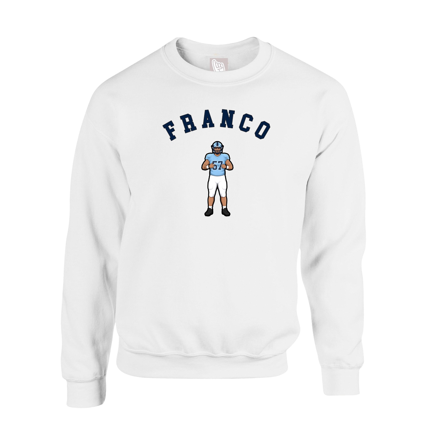 Fleece Crew — Shirsey Arch in White