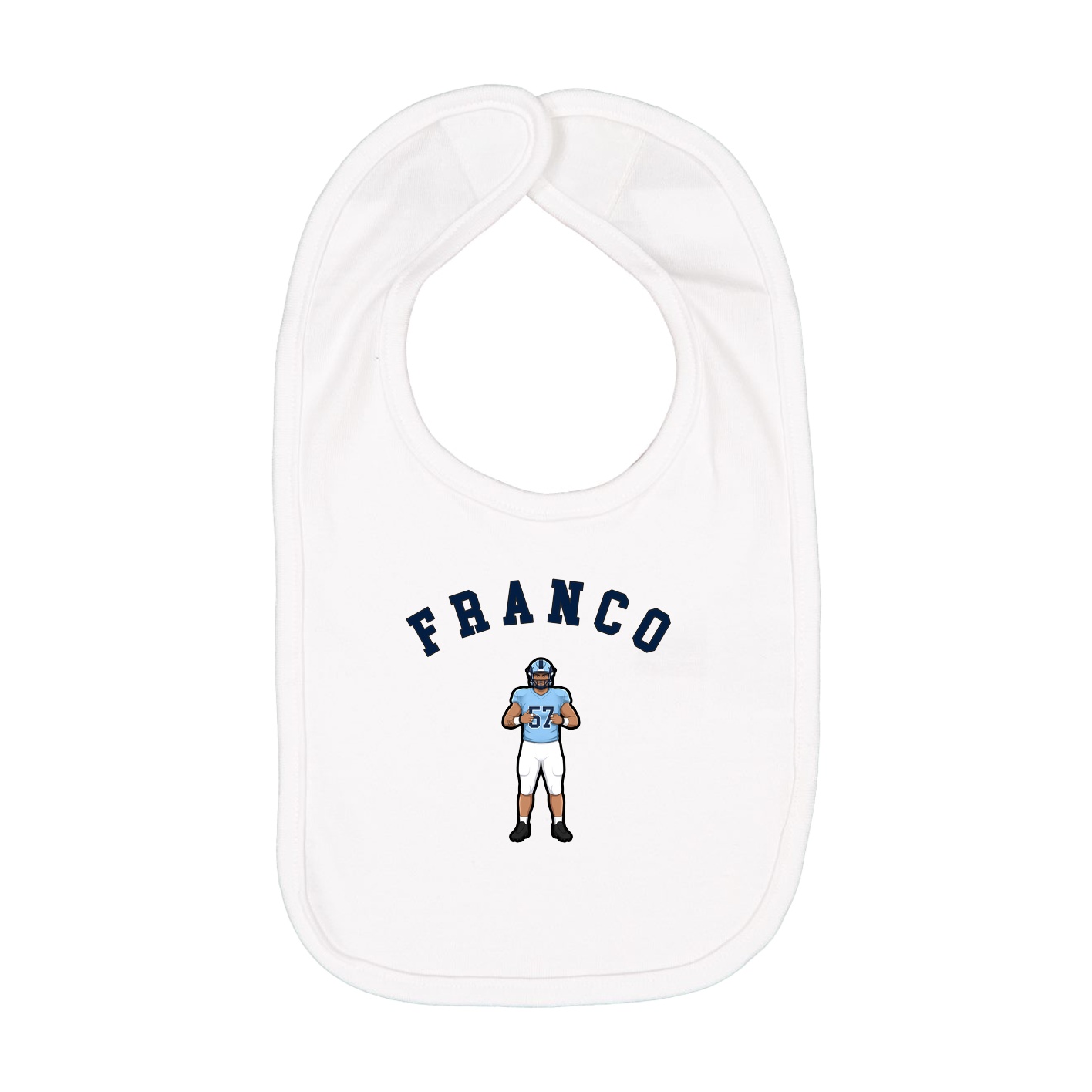 Infant Bib — Shirsey Arch in White