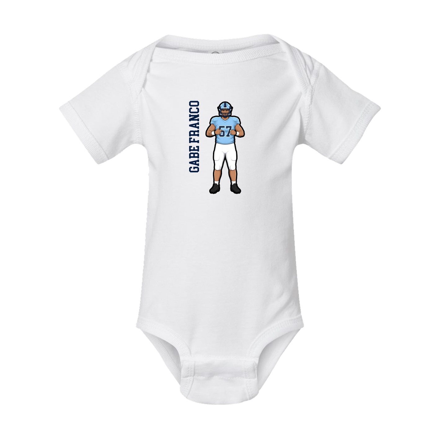 Baby Onesie — Name Vertical in White